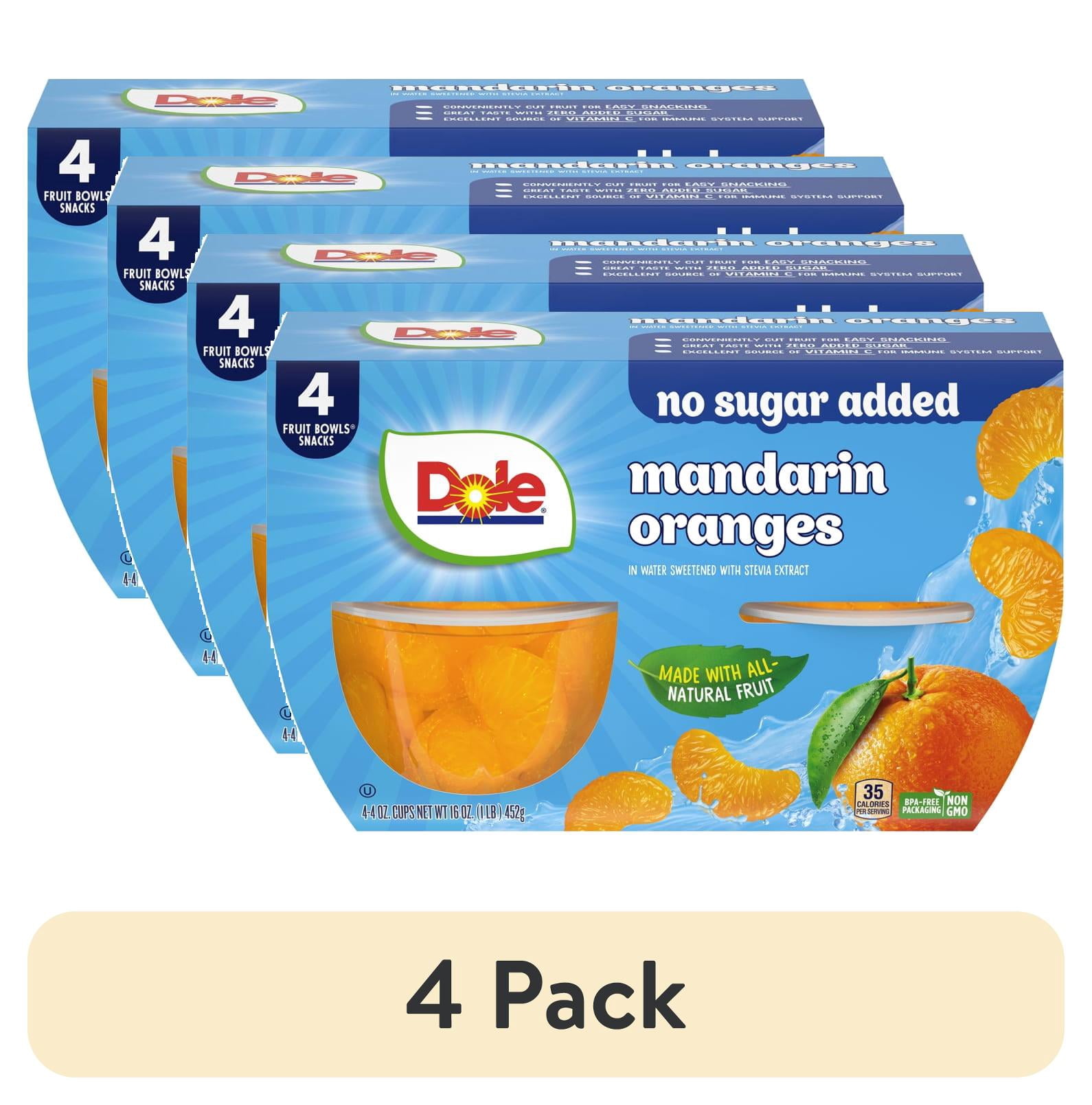 4 pack) Dole Fruit Bowls No Sugar Added Mandarin Oranges in Water