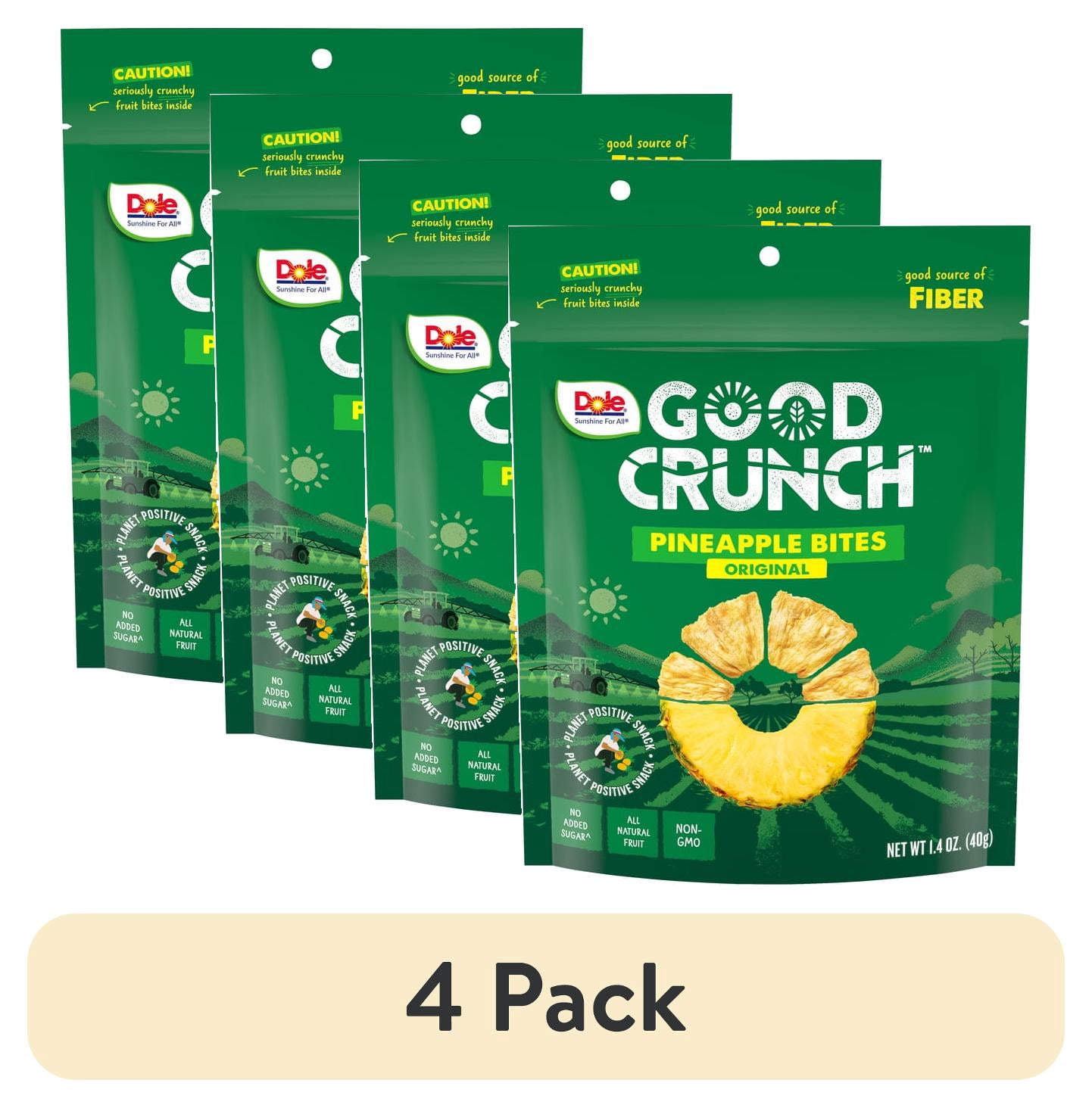 4 pack) Dole Good Crunch Original Pineapple Bites, Made with All