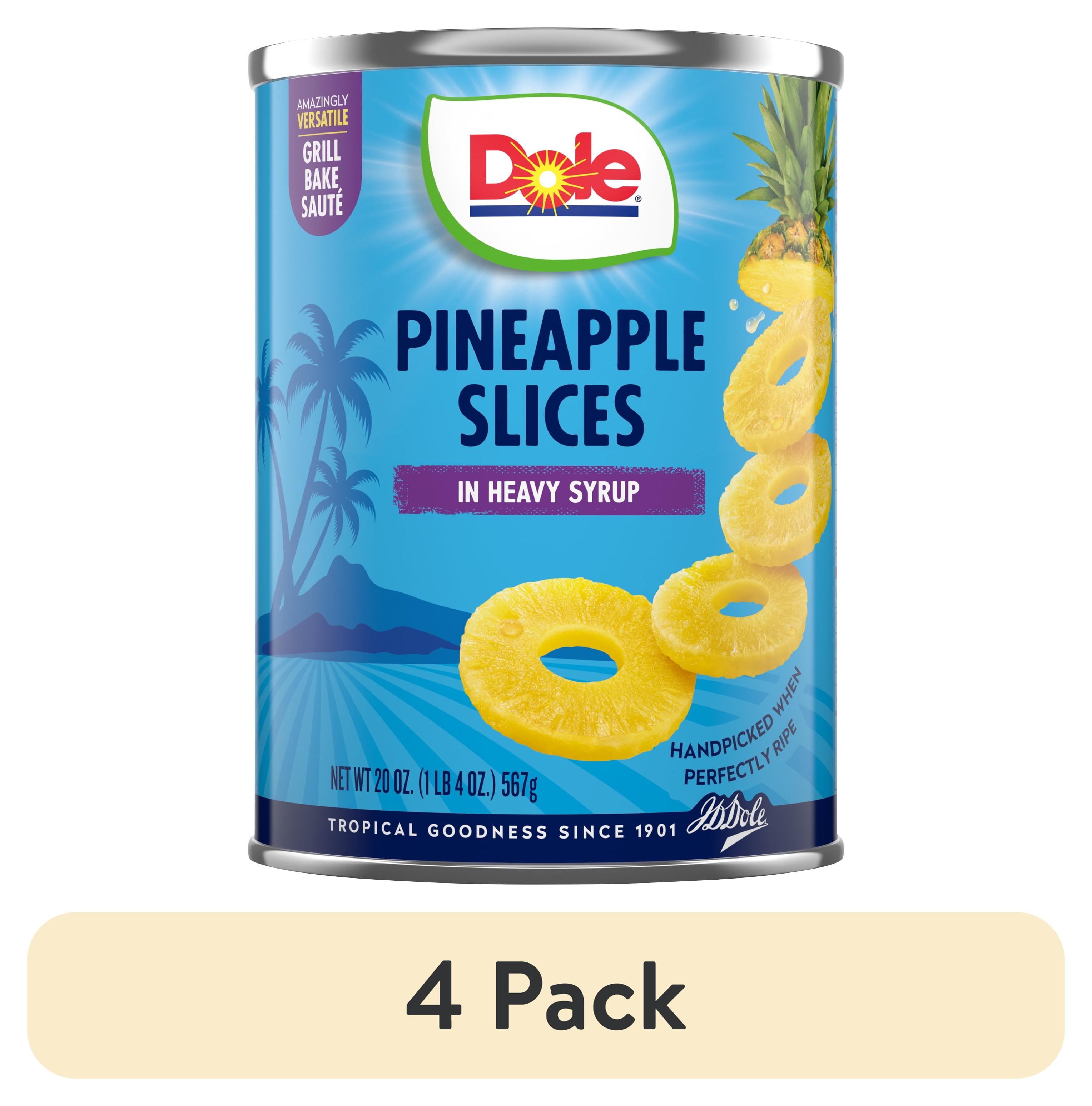 4 pack) Dole Pineapple Slices in Heavy Syrup, 20 oz Can - Walmart.com