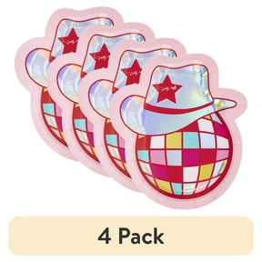 (4 pack) Dolly Parton Multi-Color Cowboy Hat Disco Ball Paper Plates 8 Count