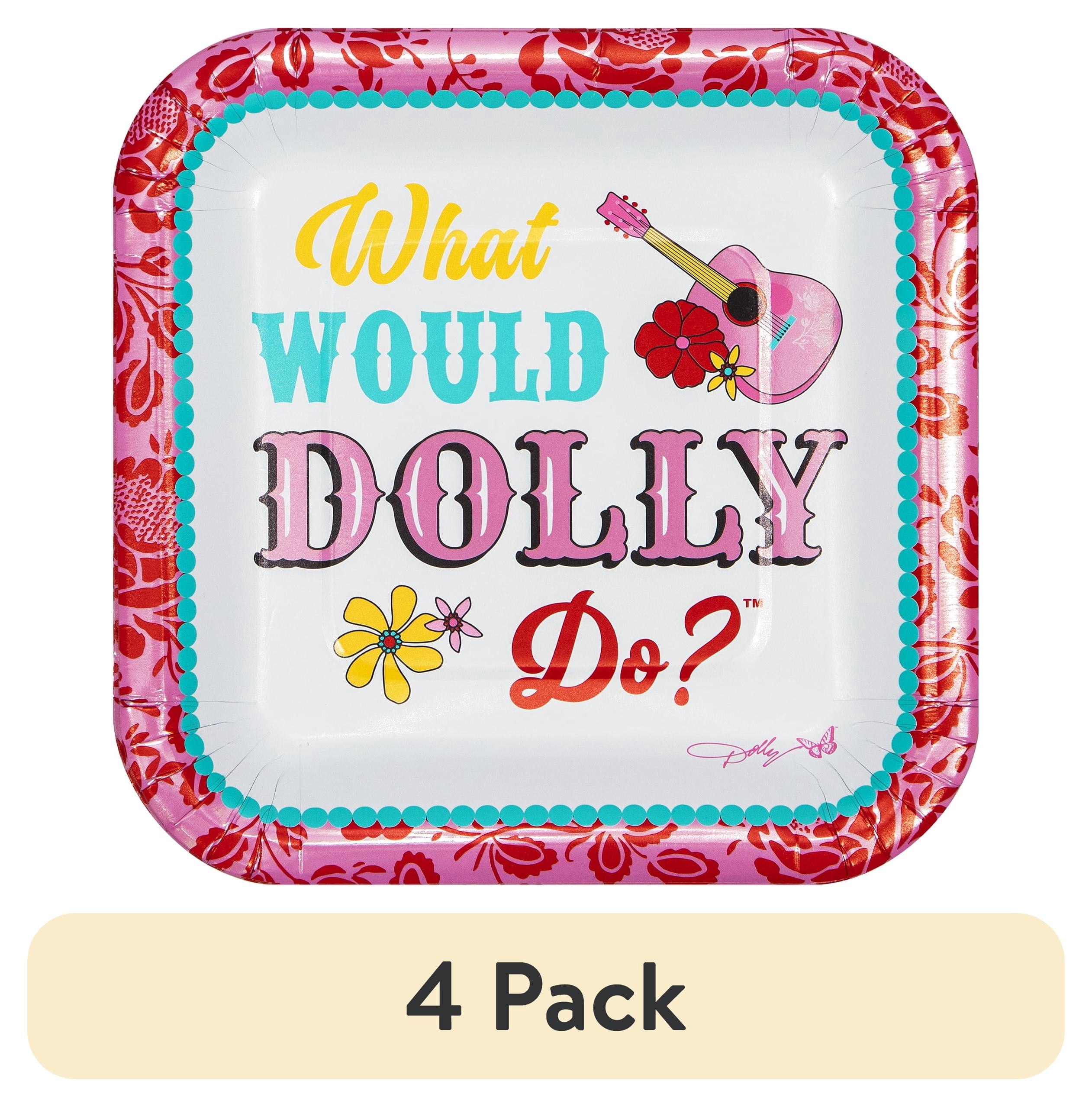 (4 pack) Dolly Parton What Would Dolly Do Dessert and Appetizer Paper Plates, 10 Count