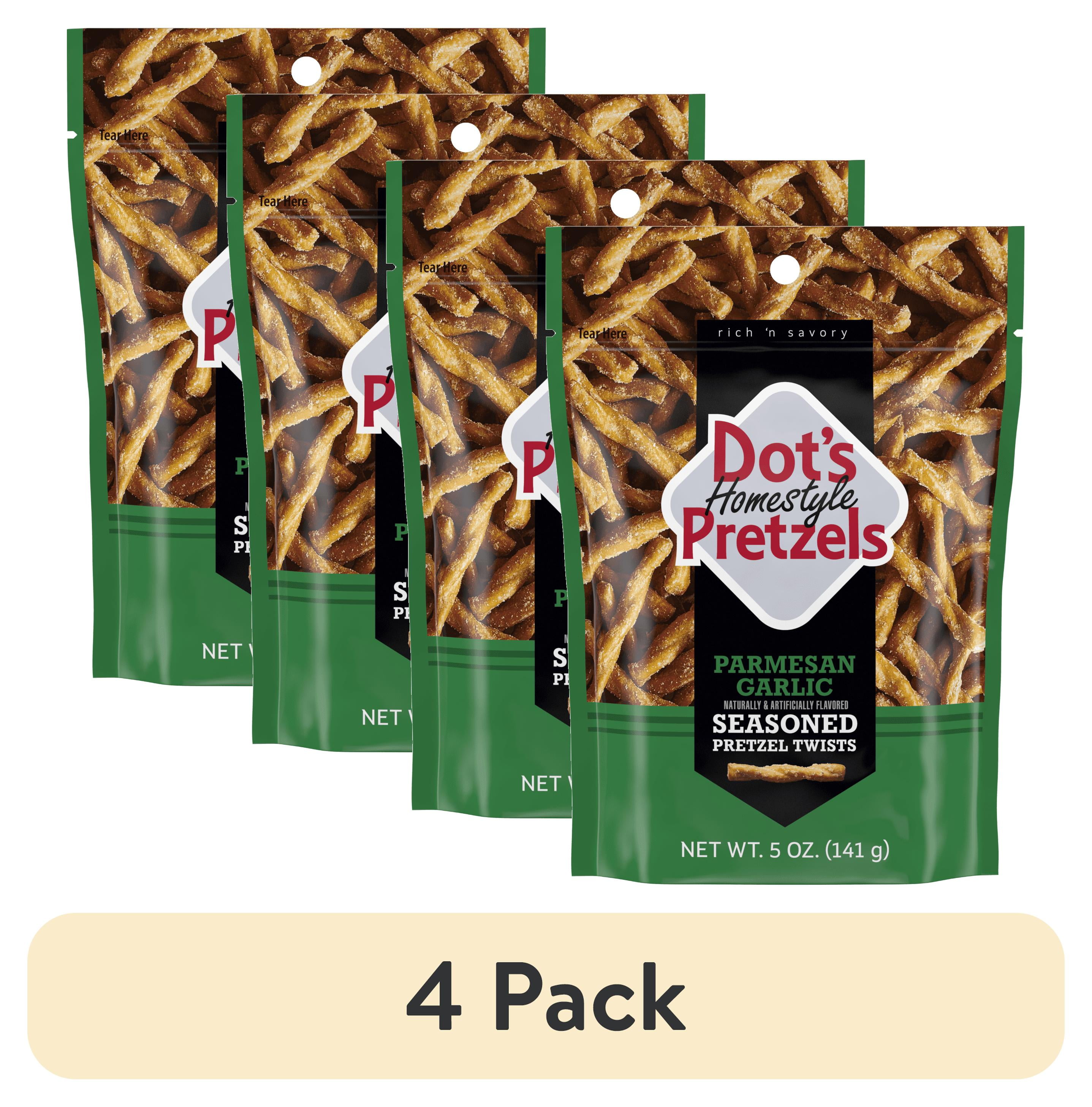 (4 pack) Dot's Pretzels Parmesan Garlic Seasoned Pretzel Twists, 5 oz
