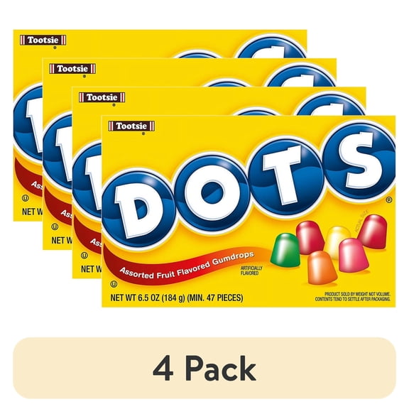 (4 pack) Dots Assorted Flavor Gumdrops Assorted 6.5 oz. Pack of 2