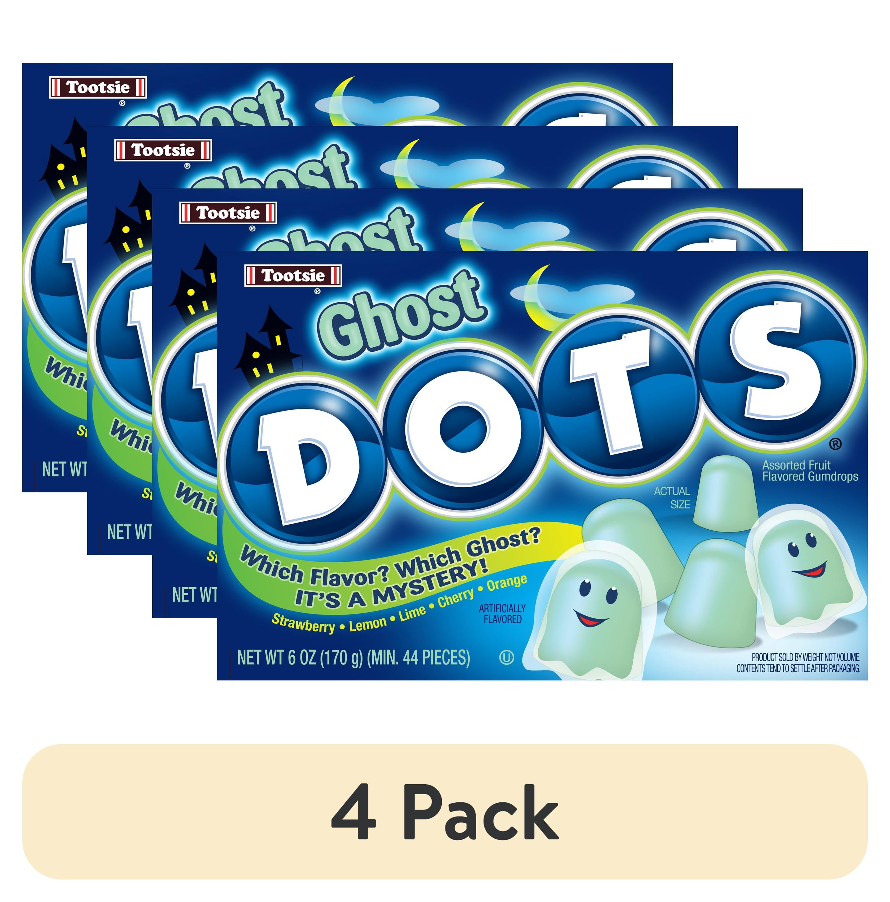 (4 pack) Dots Ghosts, Halloween Gummy Candy, Theater Box, 6 oz