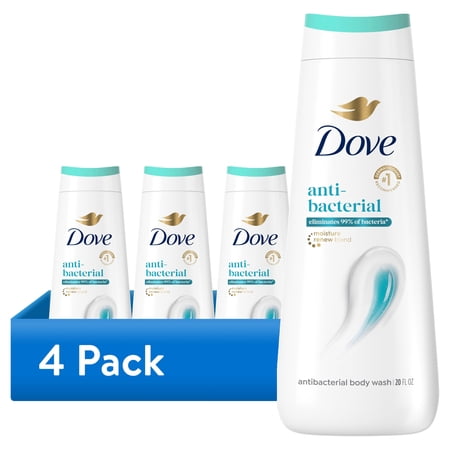 (4 pack) Dove Body Wash For All Skin Types Antibacterial Protects From Dryness ,20 FL oz