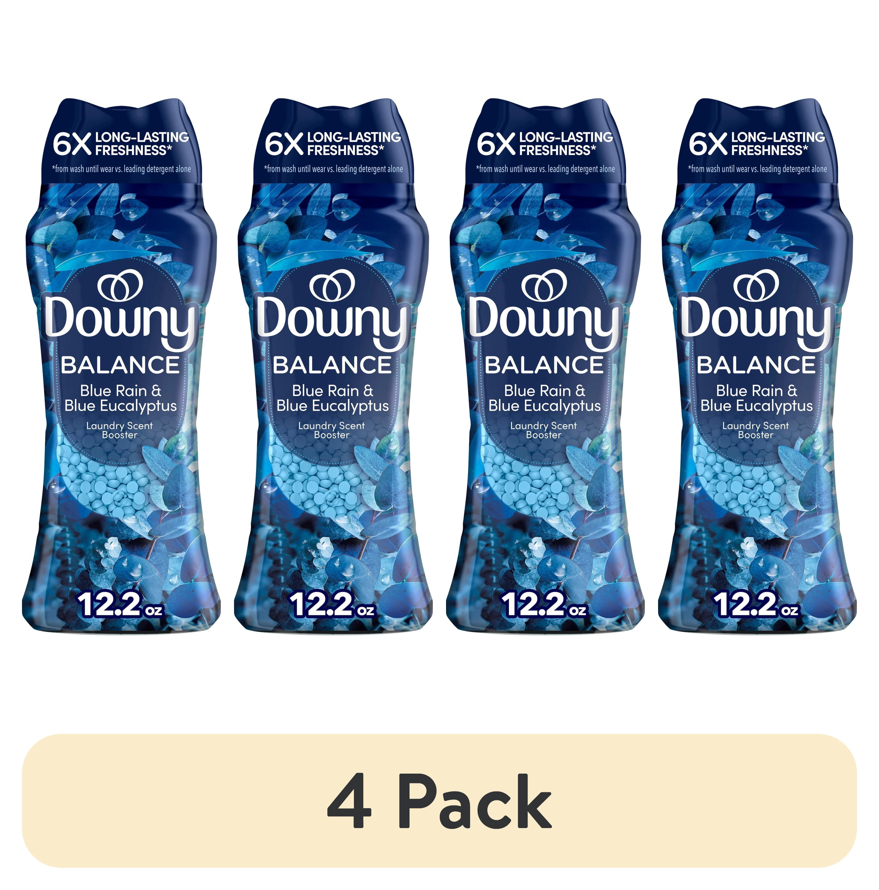 (4 pack) Downy Infusions In-Wash Laundry Scent Booster Beads, Crisp Rain & Blue Eucalyptus, 12.2 oz
