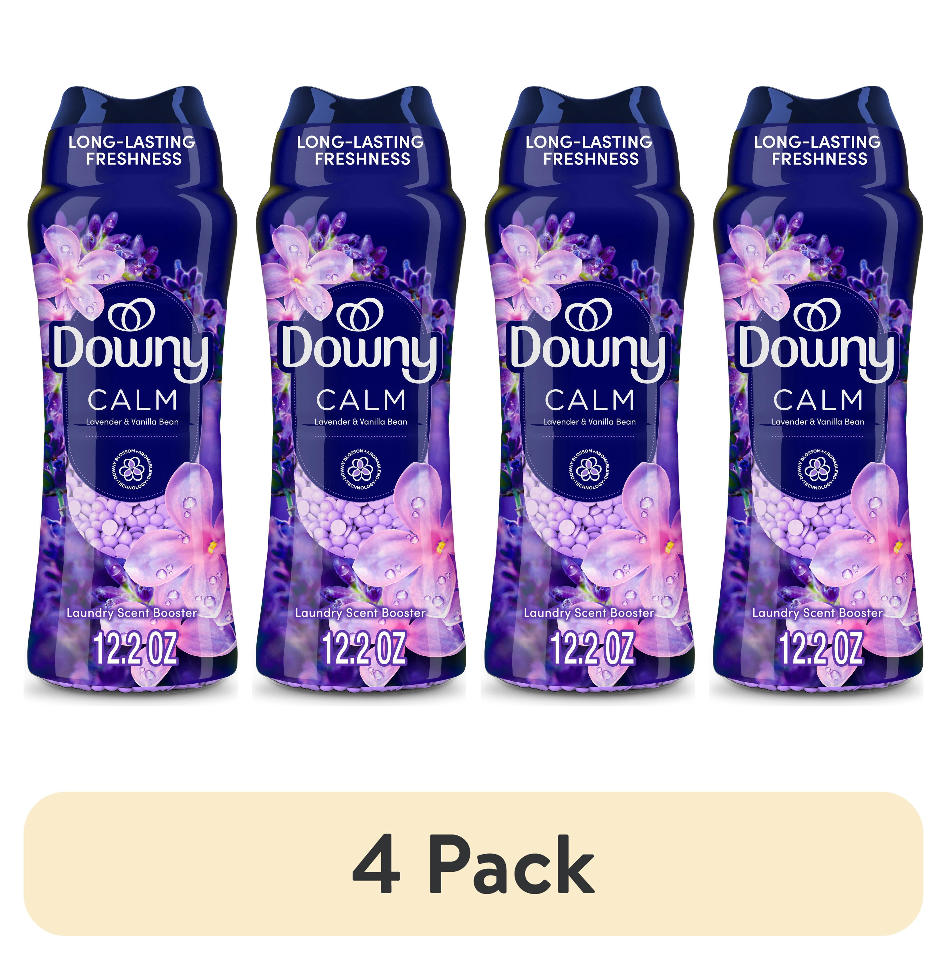 (4 pack) Downy Laundry Scent Beads, In-Wash Scent Booster, Infusions Calm Lavender and Vanilla Bean Scent, 12.2 oz