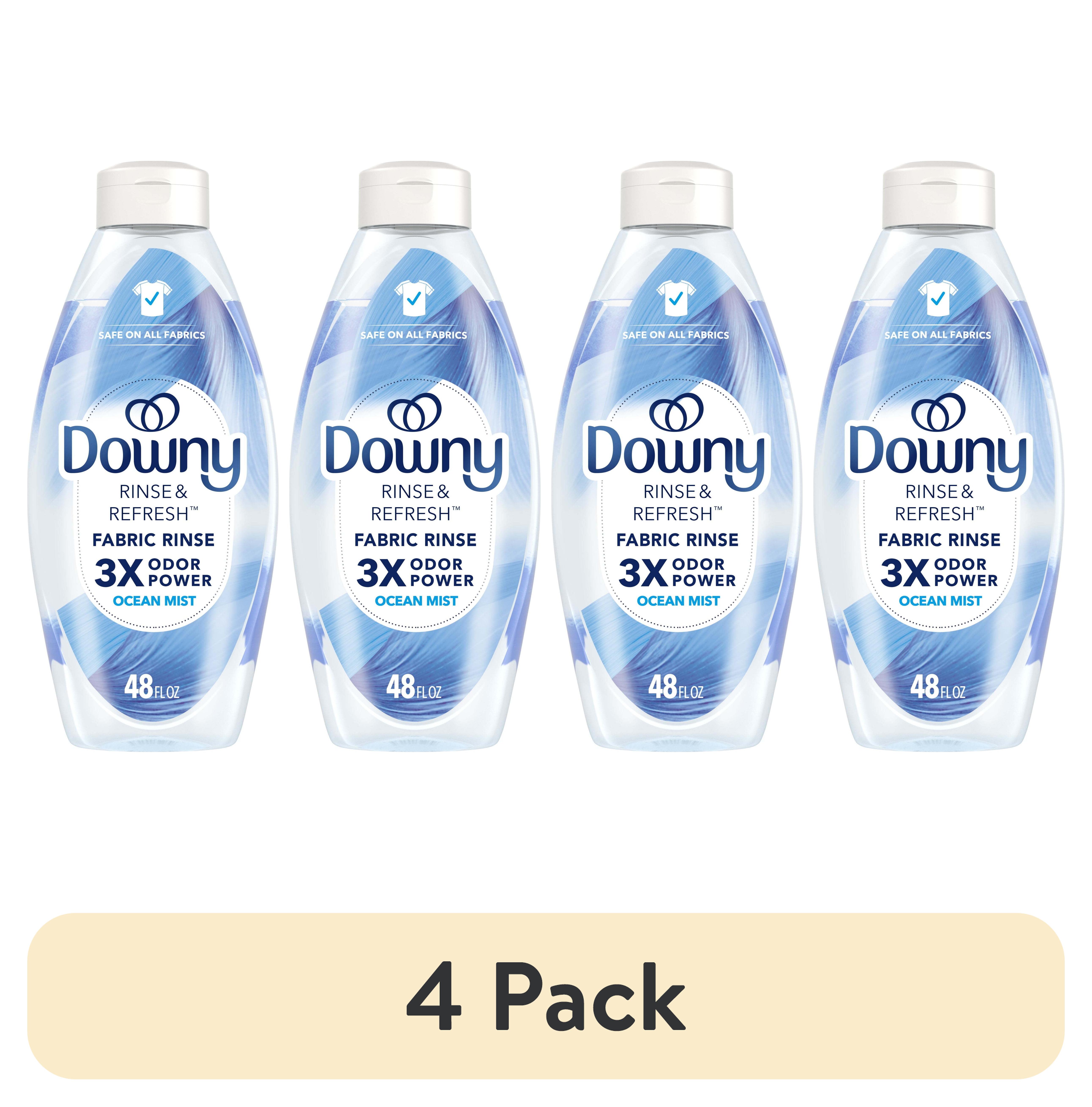 (4 pack) Downy Rinse & Refresh Laundry Odor Remover and Fabric Softener, Ocean Mist, 48 fl oz