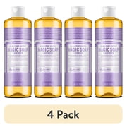 4 pack Dr.Bronners Magic Soap, Lavender, Pure-Castile Body Wash Liquid Soap, 16 fl oz