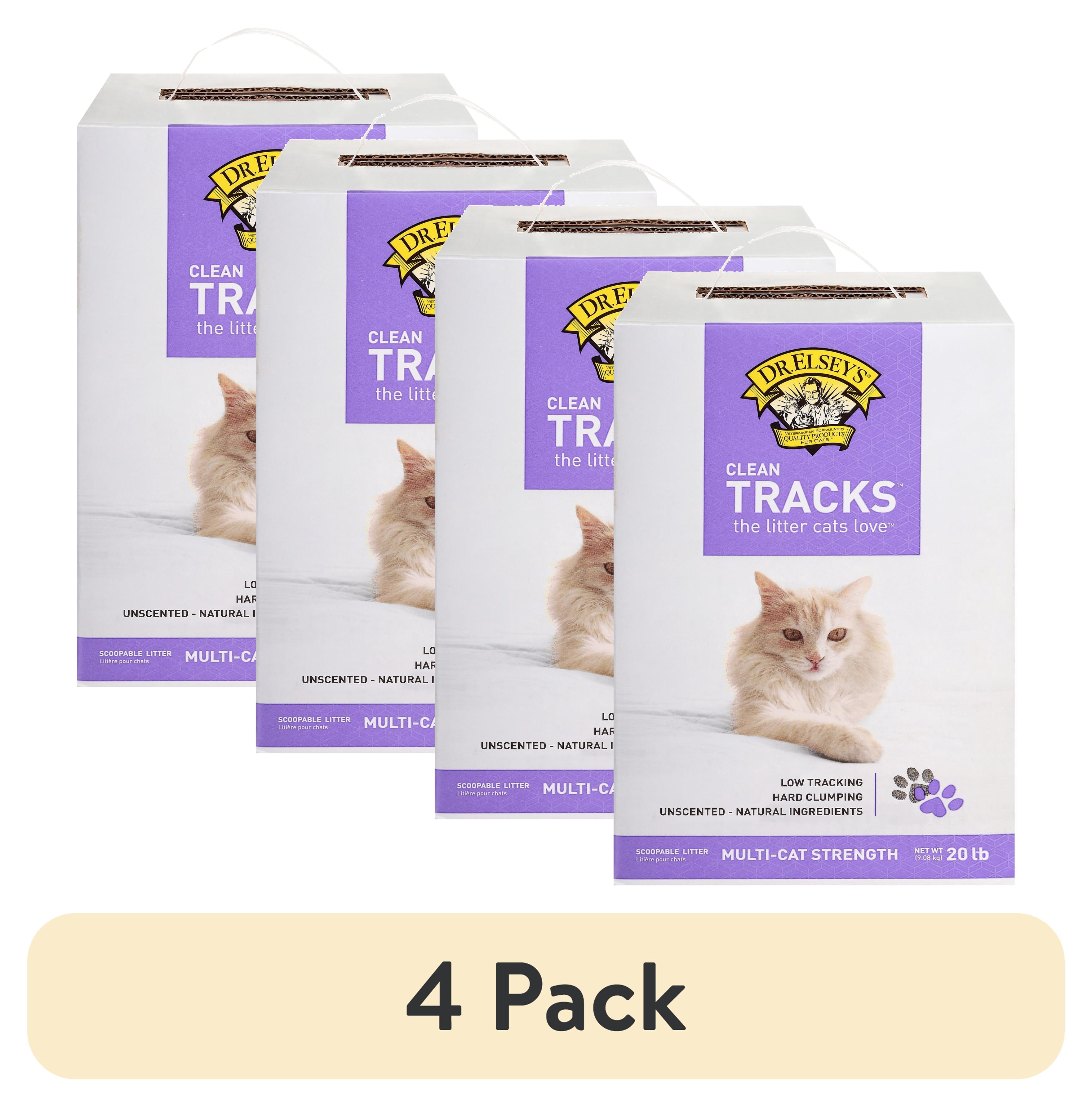 (4 pack) Dr. Elsey's Clean Tracks Clumping Clay Cat Litter 20 lb. Box