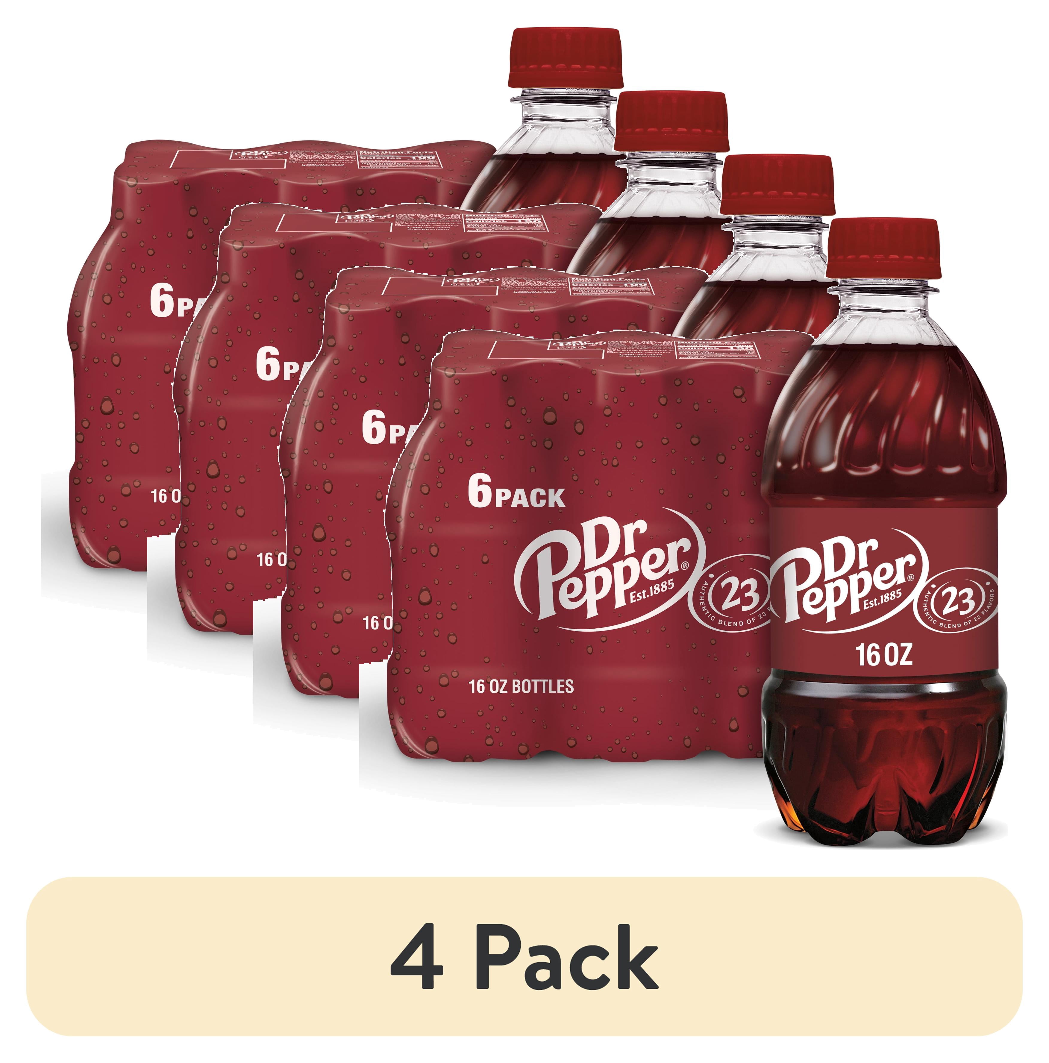 (4 pack) Dr Pepper Soda Pop, 16 fl oz, 6 Pack Bottles