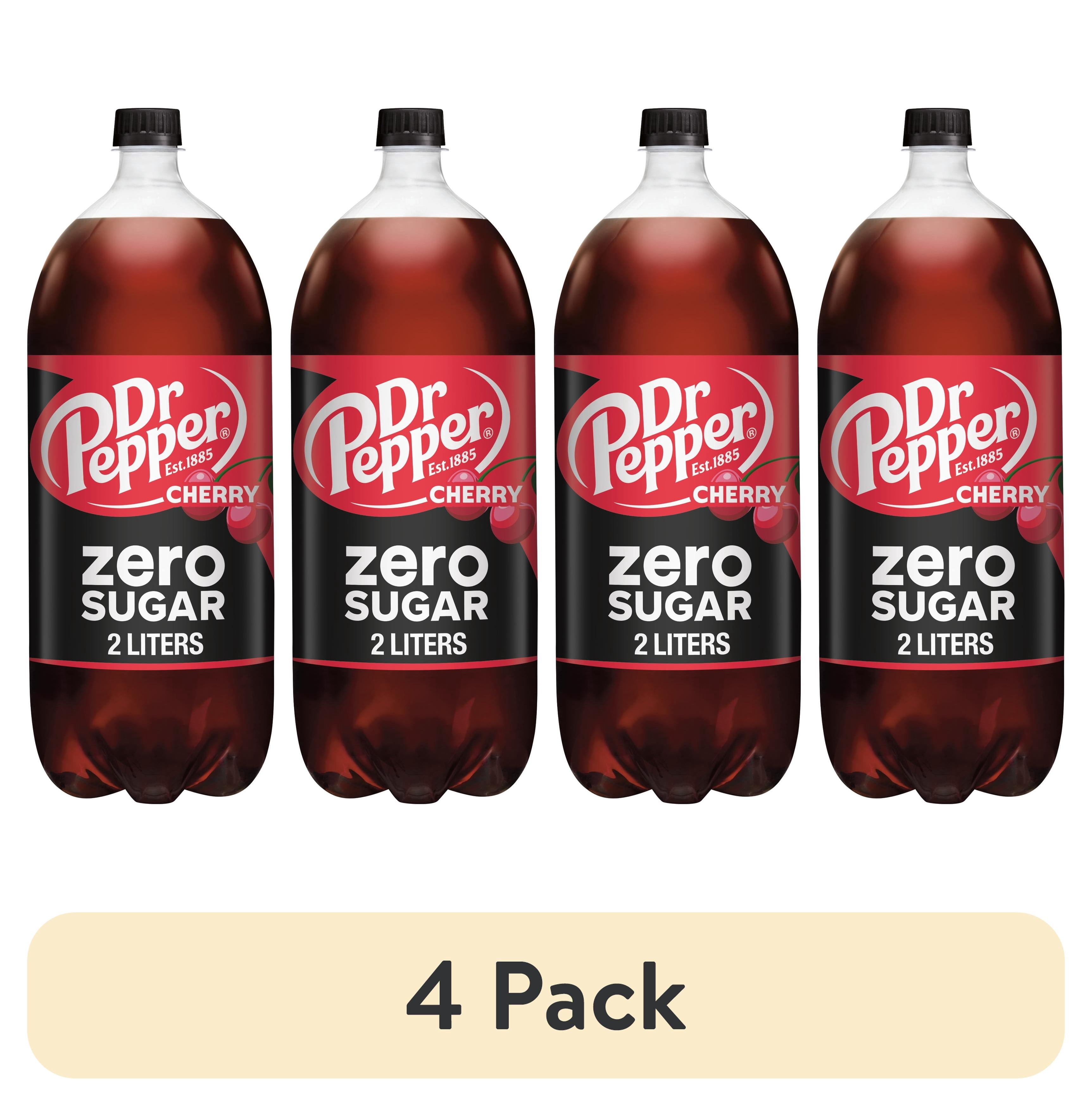(4 pack) Dr Pepper Zero Sugar Cherry Cola Soda Pop, 2 L, Bottle