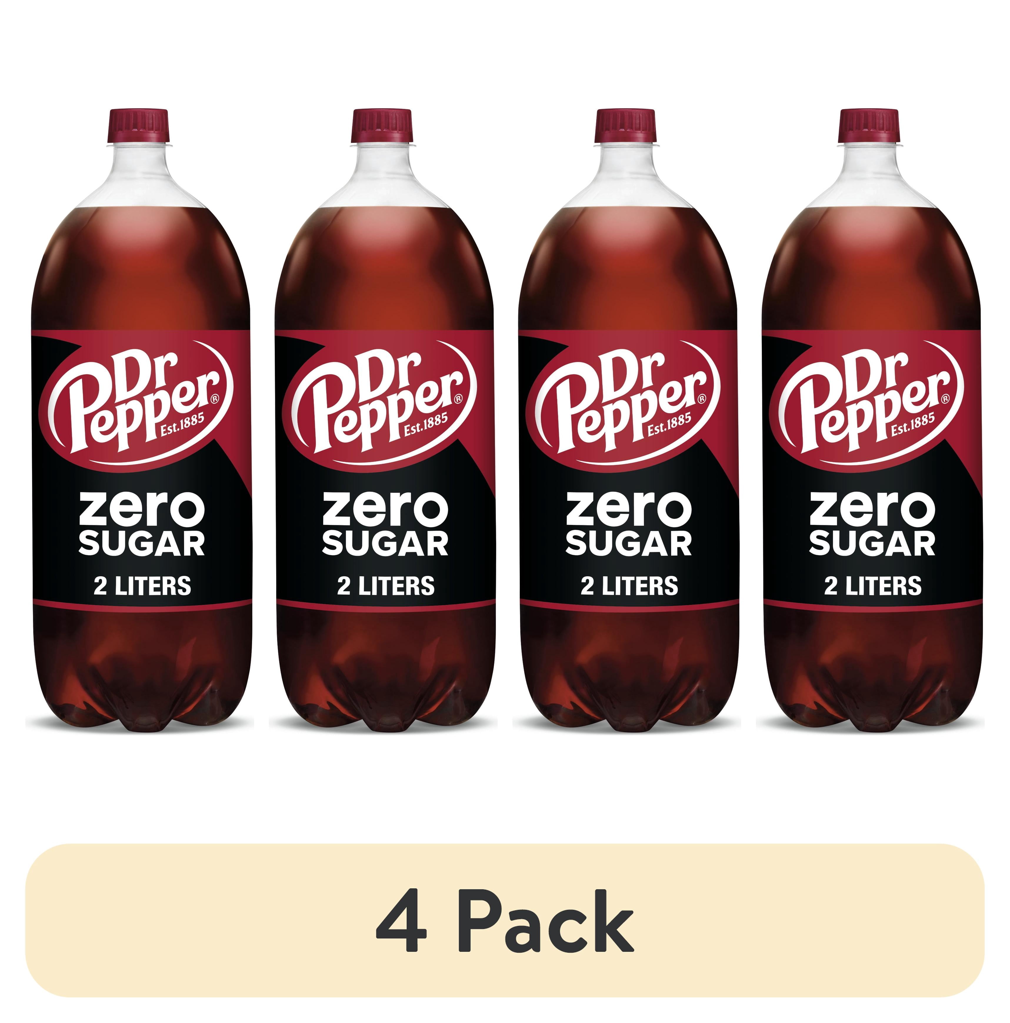 (4 pack) Dr Pepper Zero Sugar Soda Pop, 2 L, Bottle