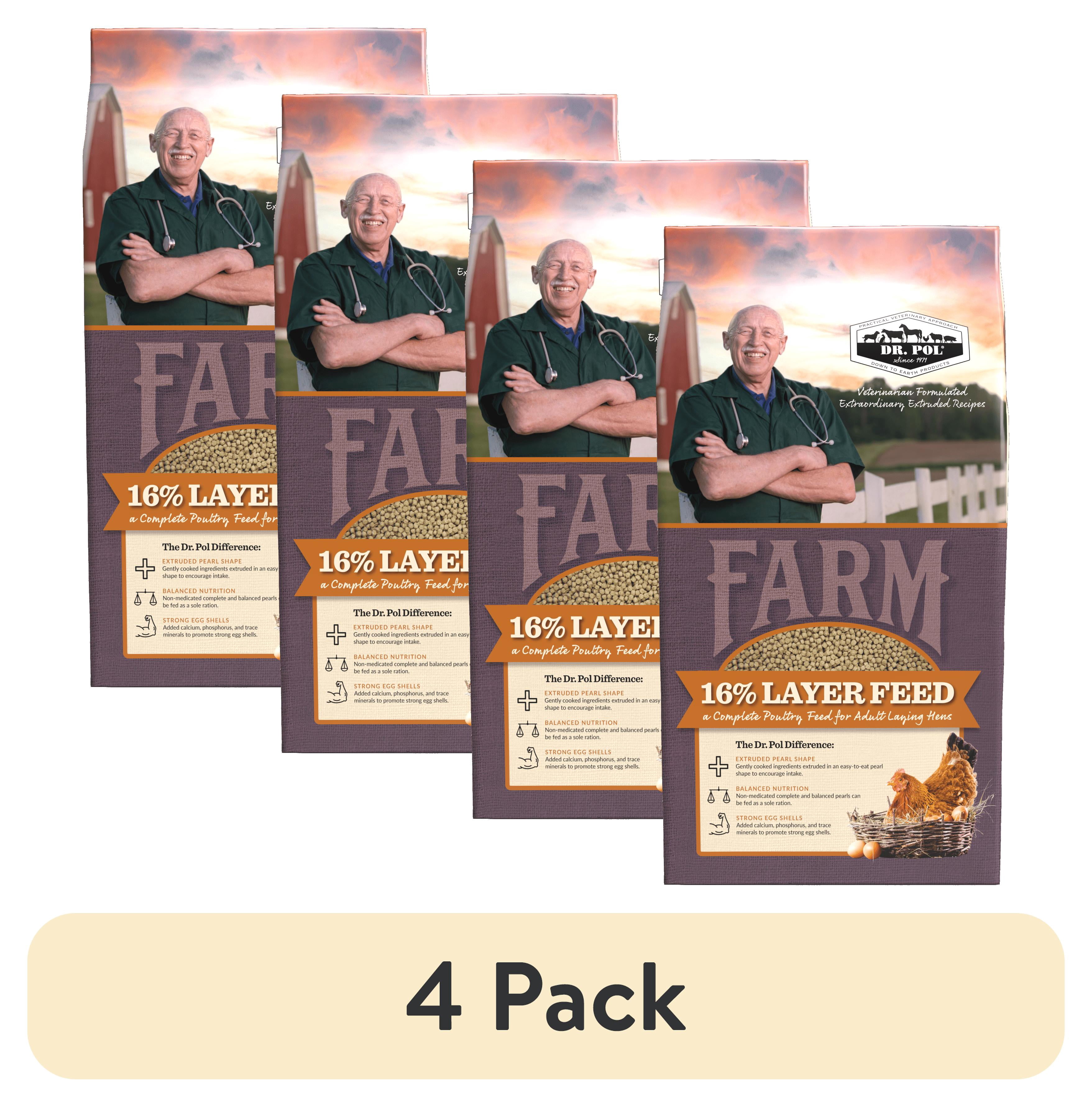 (4 pack) Dr. Pol Healthy Balance 16% Extruded Poultry Pearls Layer Chicken Feed, 6 lb. Bag