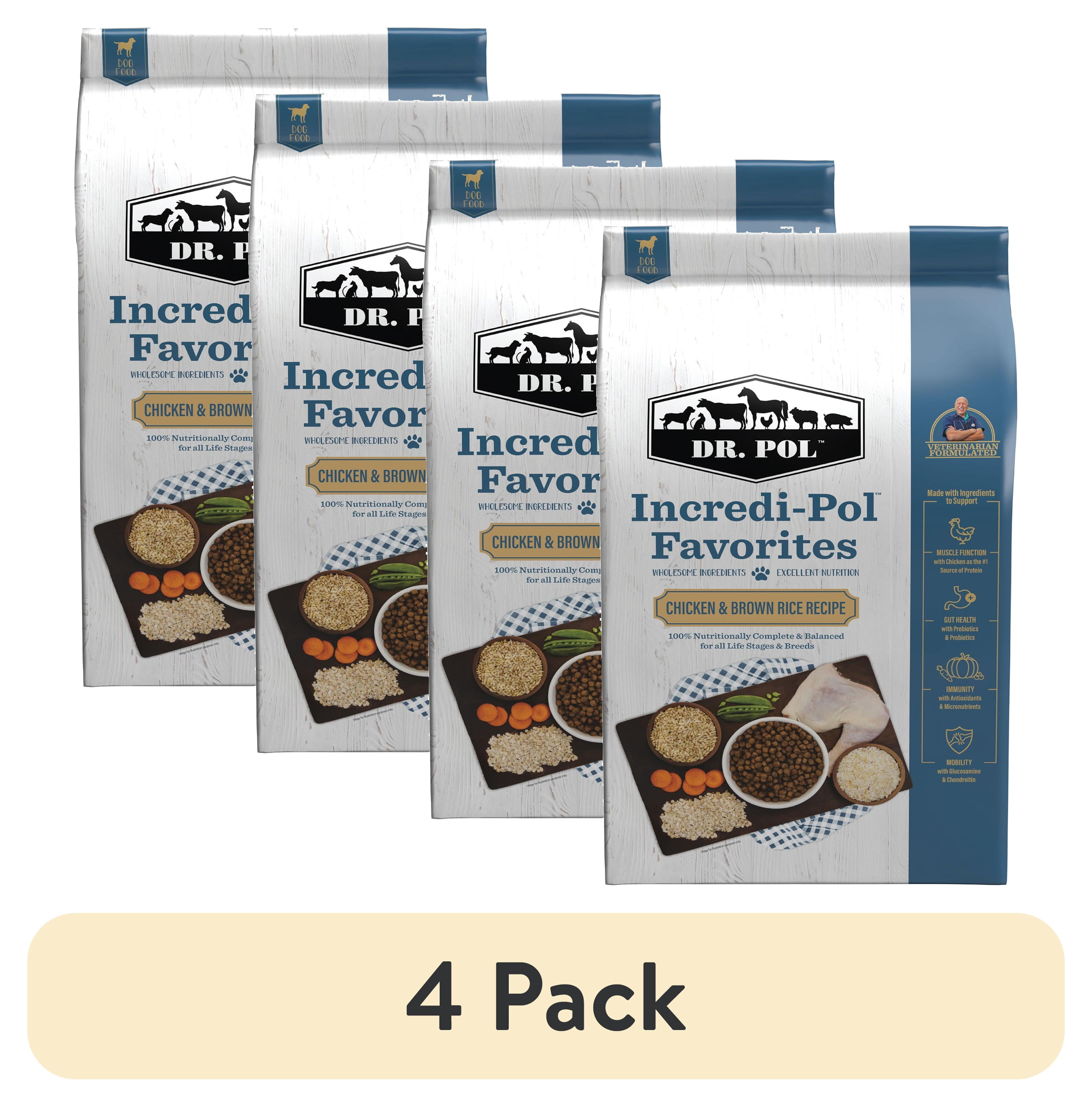 (4 pack) Dr. Pol Incredi-Pol Favorites Chicken and Brown Rice Recipe Dog Food - 24lb