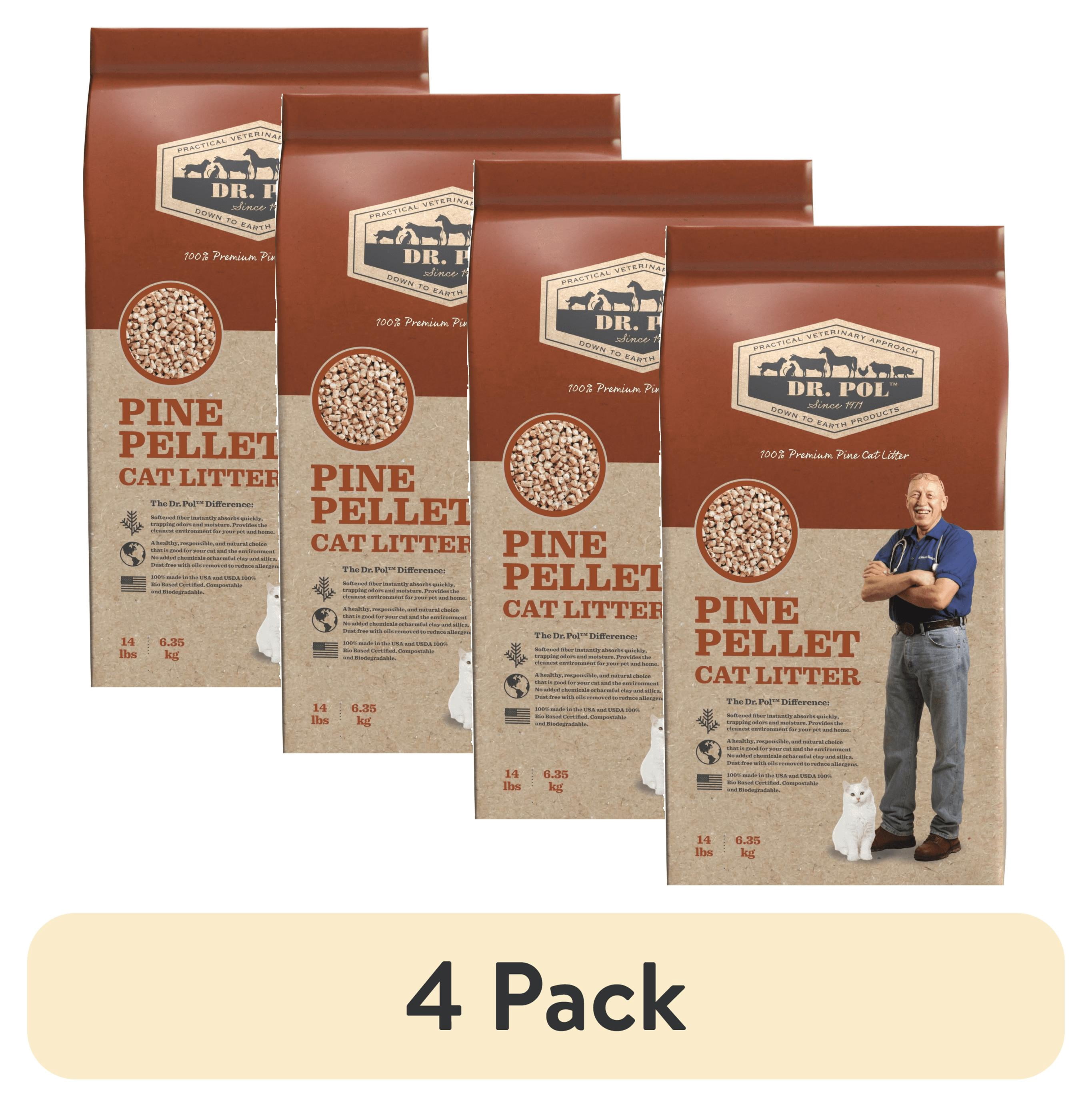 (4 pack) Dr. Pol Pine Pellet Cat Litter - 14lb Bag
