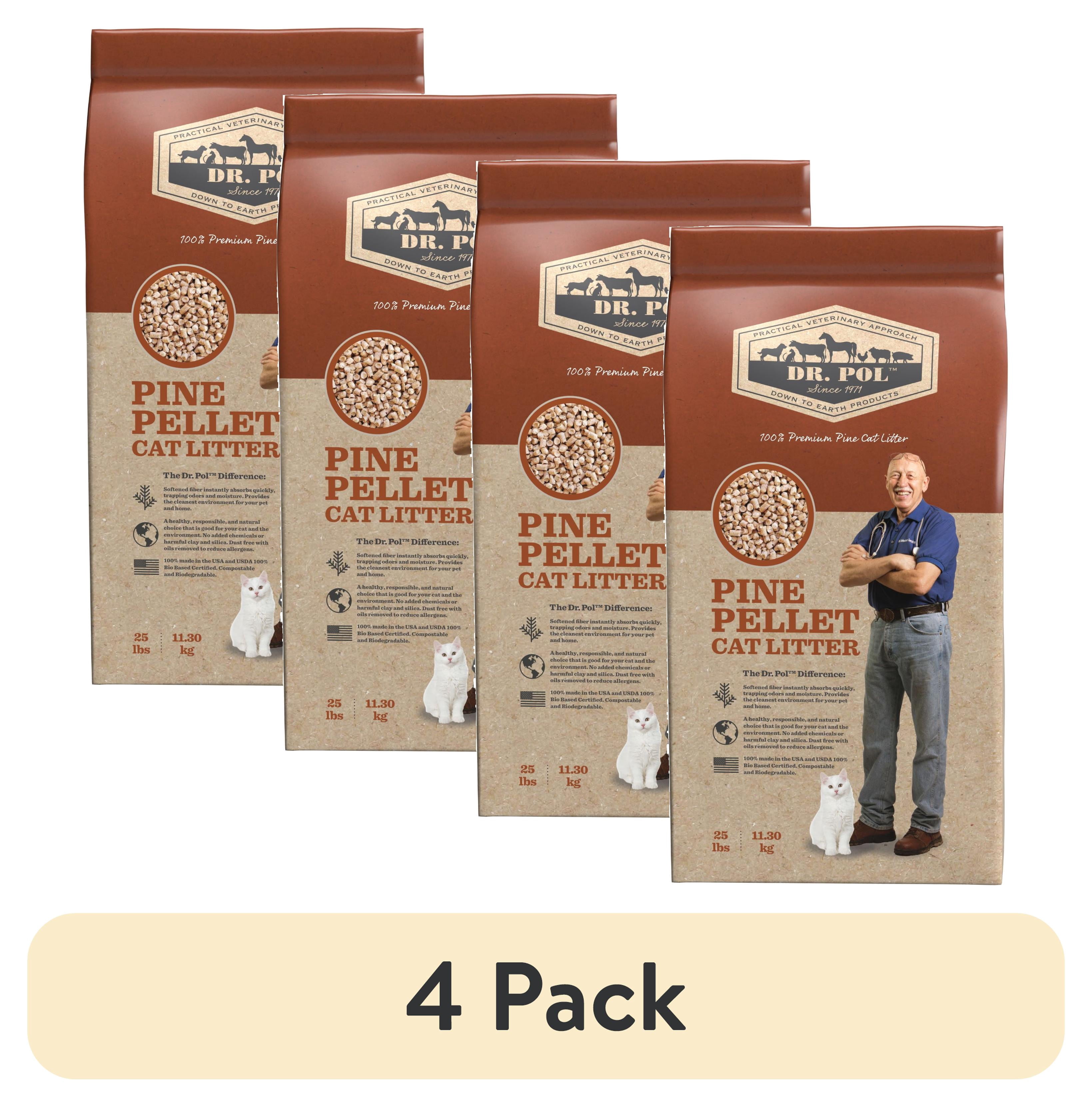 (4 pack) Dr. Pol Pine Pellet Cat Litter - 25lb Bag