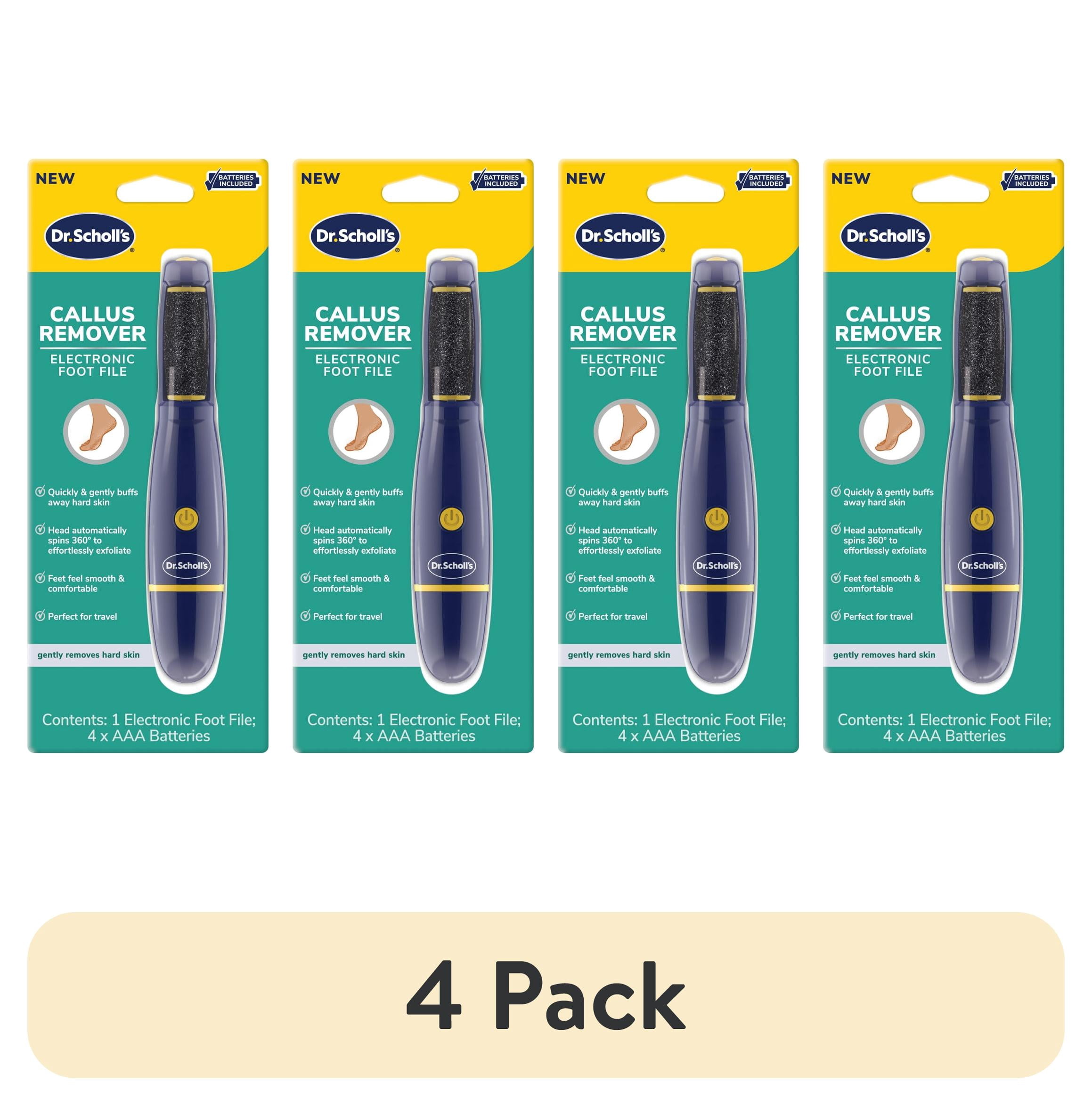 (4 pack) Dr. Scholl's Callus Remover Electronic Foot File, Electric Hard Skin Removal