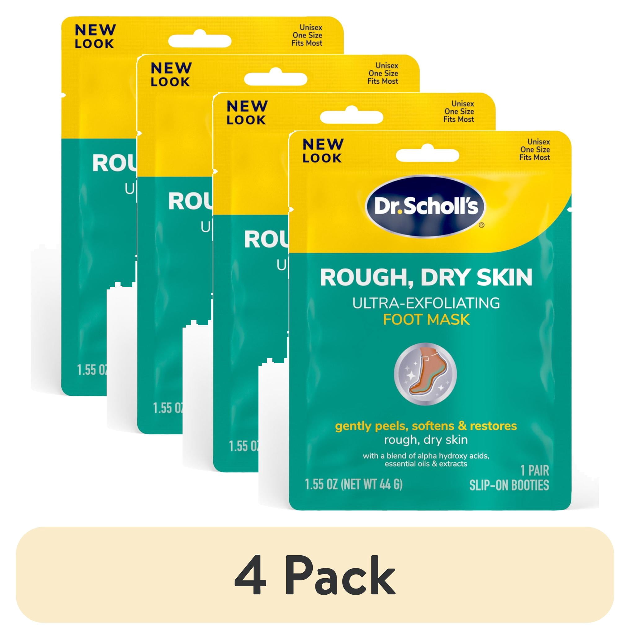 (4 pack) Dr. Scholl's Ultra-Exfoliating Foot Mask for Rough, Dry Skin with Urea - 1 Pair