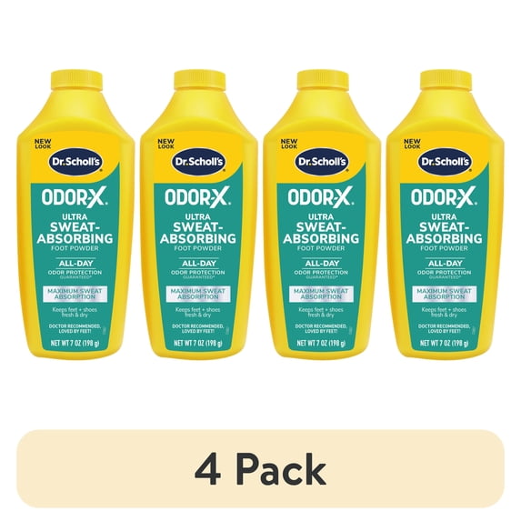 (4 pack) Dr. Scholl's Soothing Foot Powder for Wetness and Odor, 7 Oz