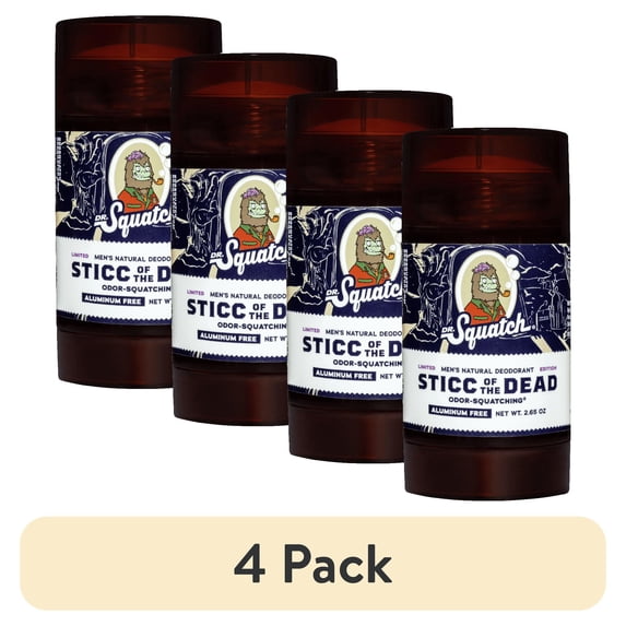 (4 pack) Dr. Squatch Natural Deodorant, Sticc of the Dead, 2.65 oz