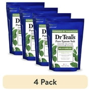 (4 pack) Dr Teal's Epsom Salt Magnesium Soak, Relax & Relief with Eucalyptus & Spearmint, 7 lbs