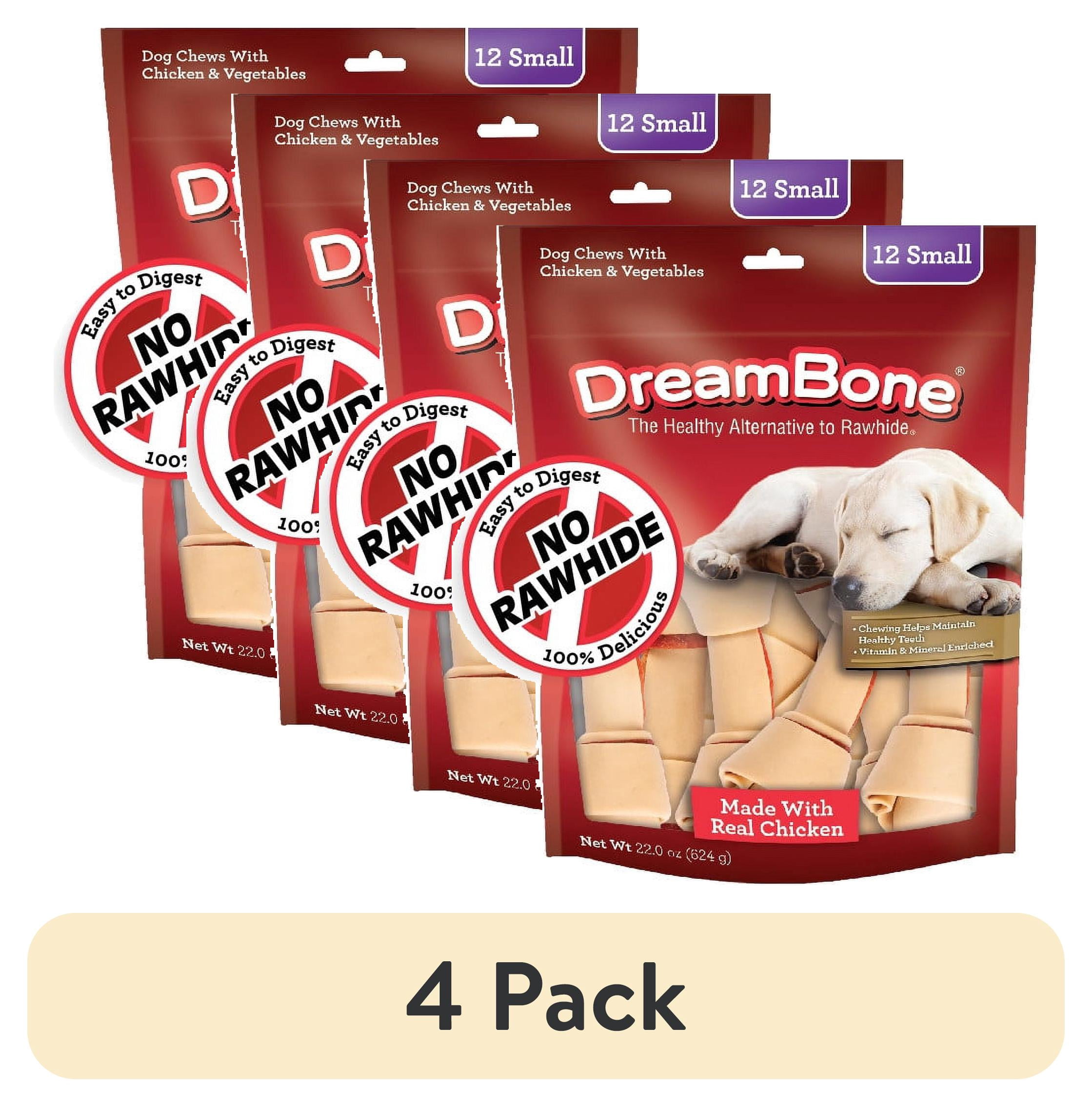 (4 pack) DreamBone Small Chews with Real Chicken, Rawhide-Free Chews for Dogs, 12 Count
