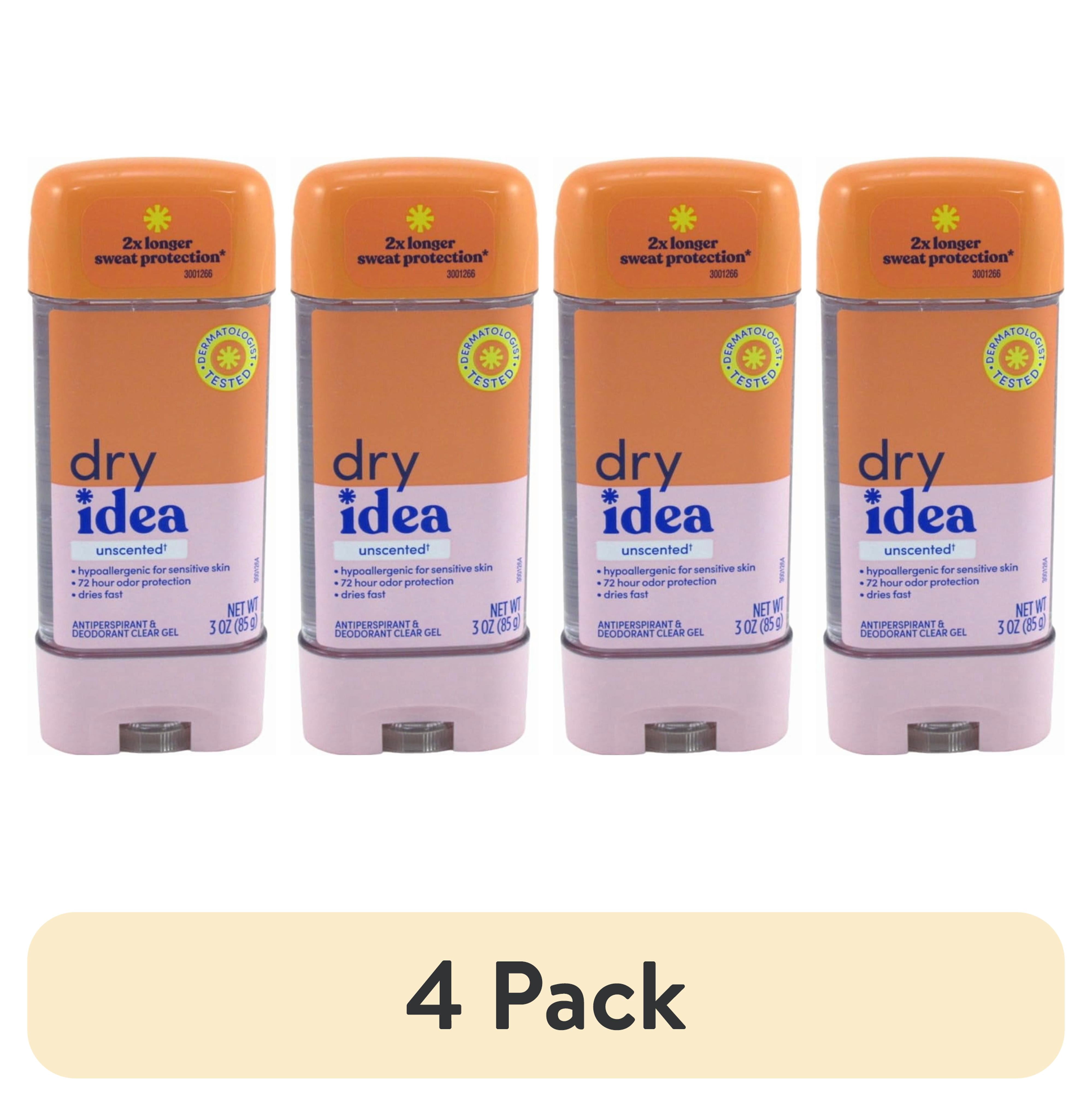 (4 pack) Dry Idea Advanced Dry Hypo Allergenic Clear Gel Antiperspirant And Deodorant, Unscented, 3 Oz..