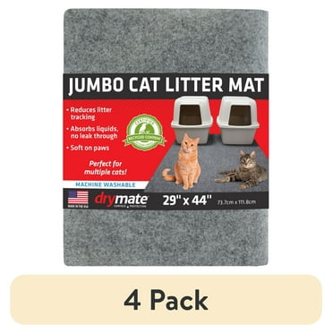 (4 pack) Drymate Jumbo Cat Litter Mat - 100% Phthalate and BPA Free; Machine Washable; Soft on Paws