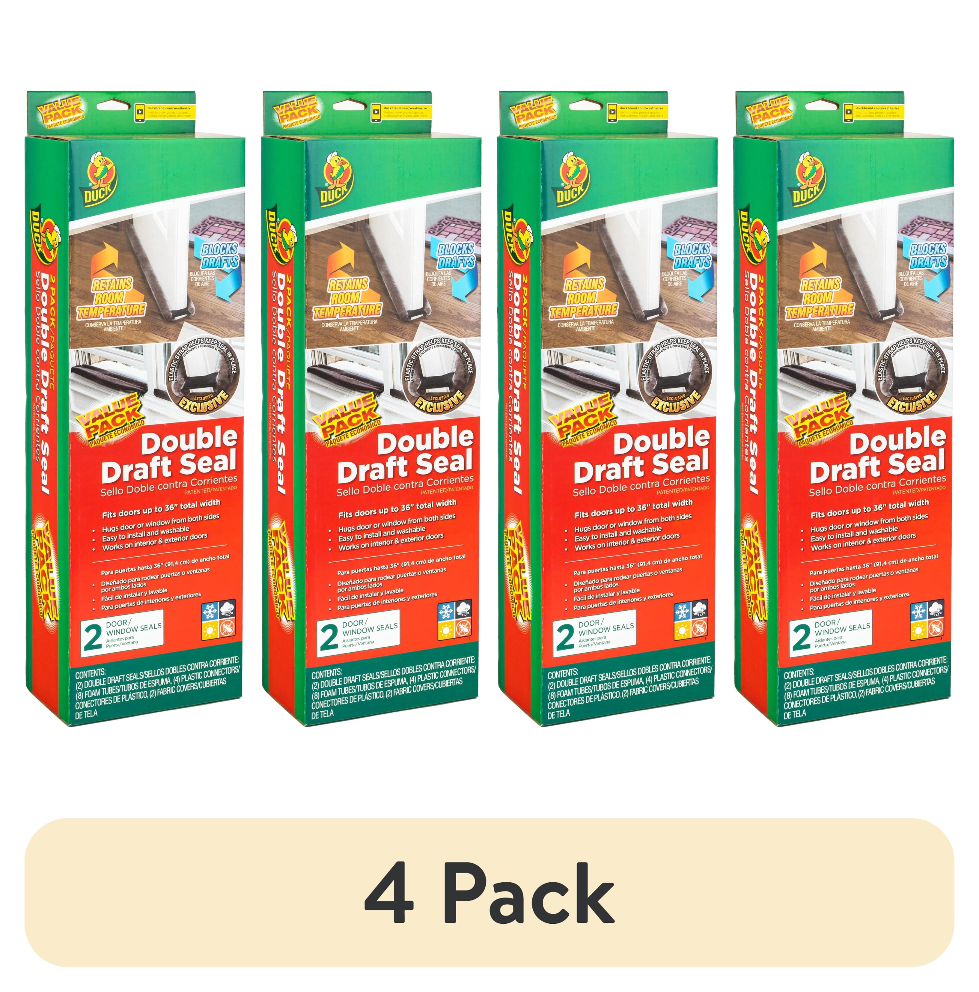 (4 pack) Duck Brand Dark Gray Foam Double Draft Door Seal, 2 pack