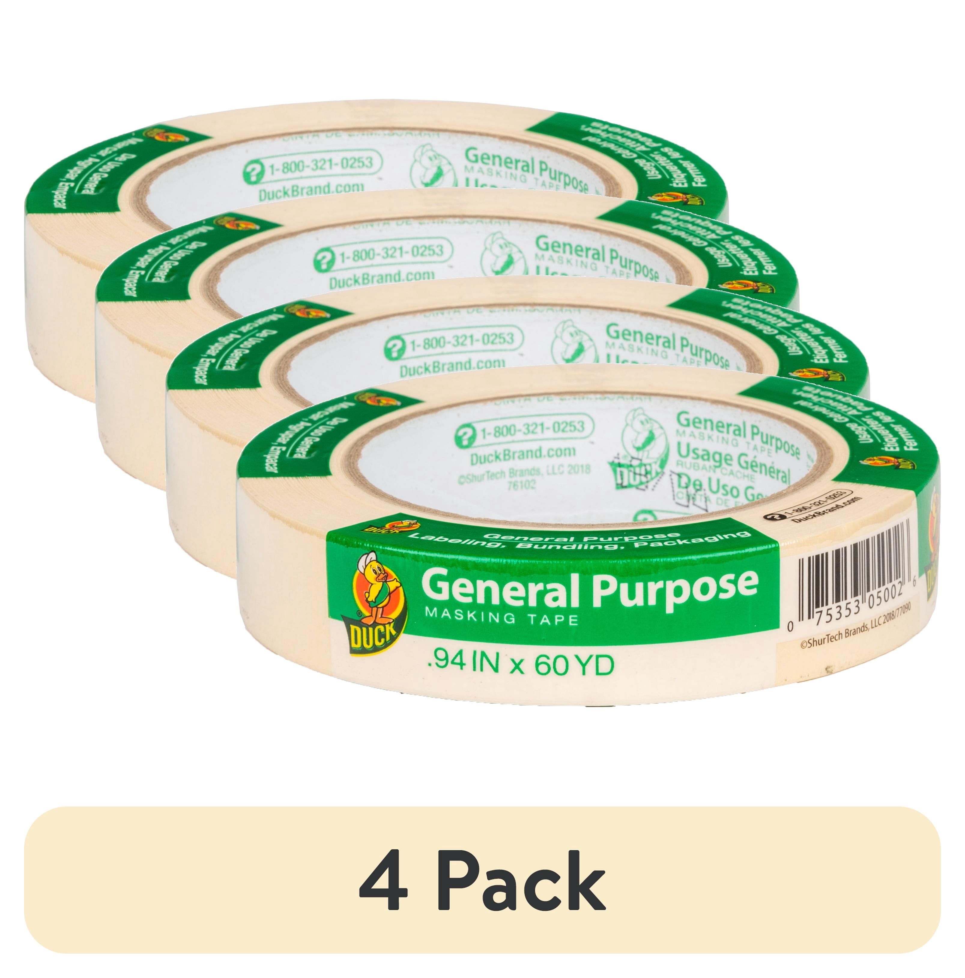(4 pack) Duck Brand General Purpose Masking Tape - Beige, .94 in. x 60 yd.