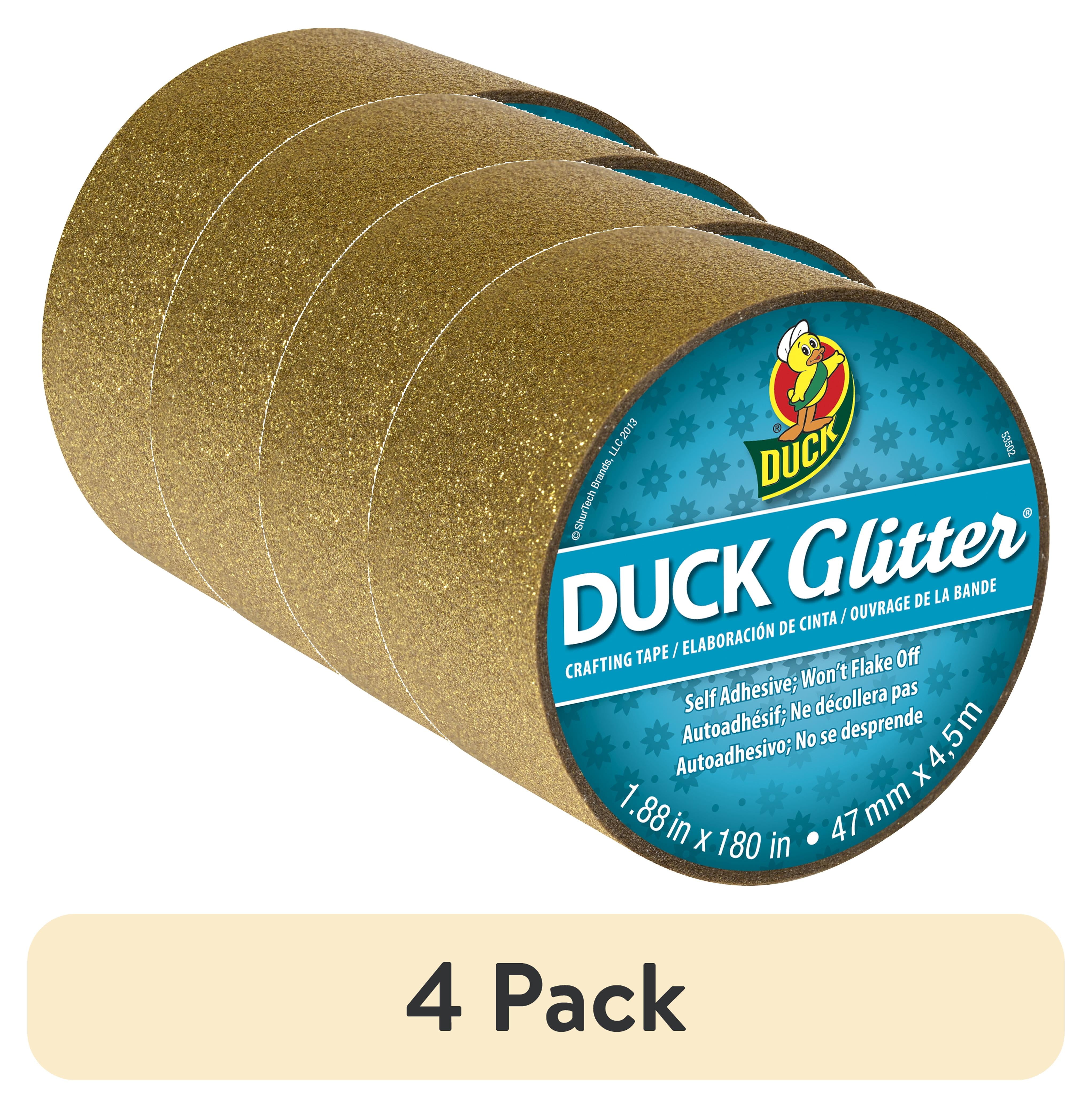 (4 pack) Duck Glitter Crafting Tape, 1.88 in. x 180 in., Gold