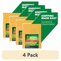 (4 pack) Duck Self-Seal Kraft Bubble Mailer #0, 6" x 9", Solid Manila, 12 Pack