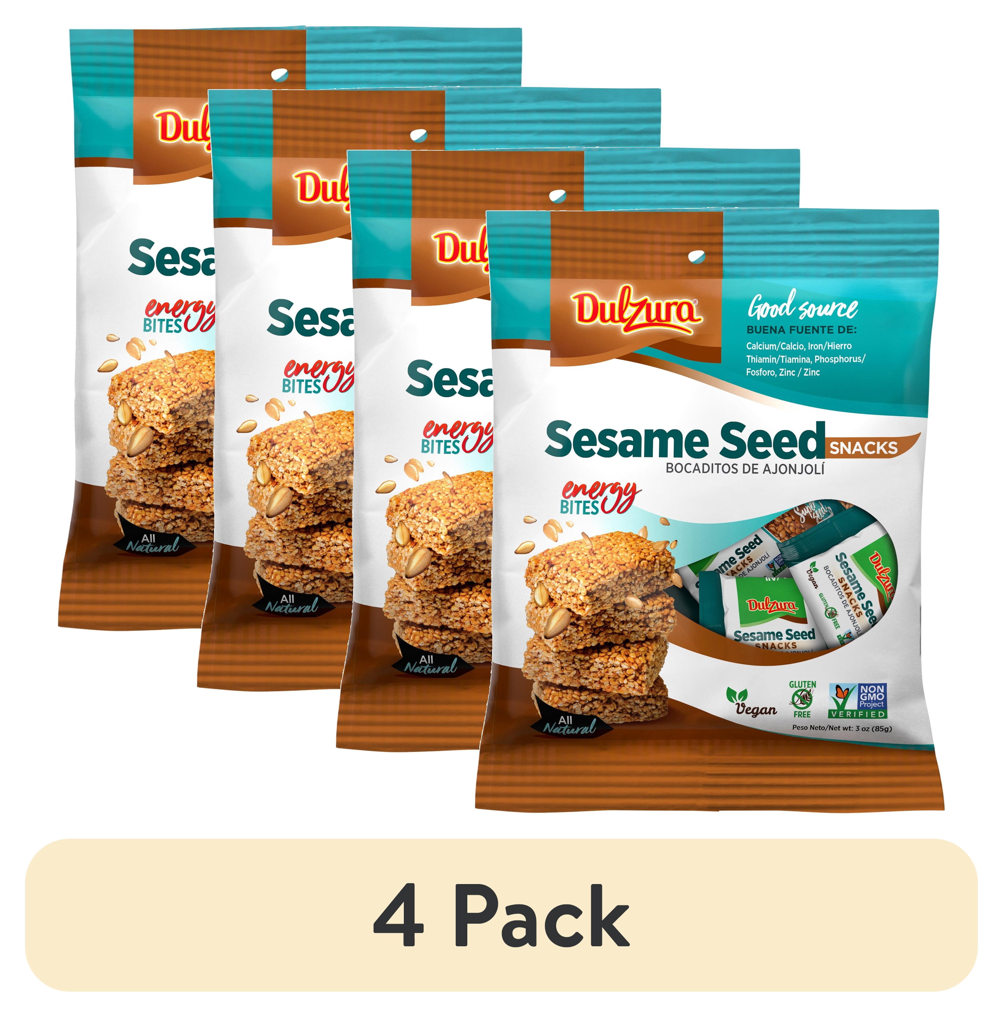 (4 pack) Dulzura Borincana All Natural Crunchy Sesame Seed Bars, 10 oz