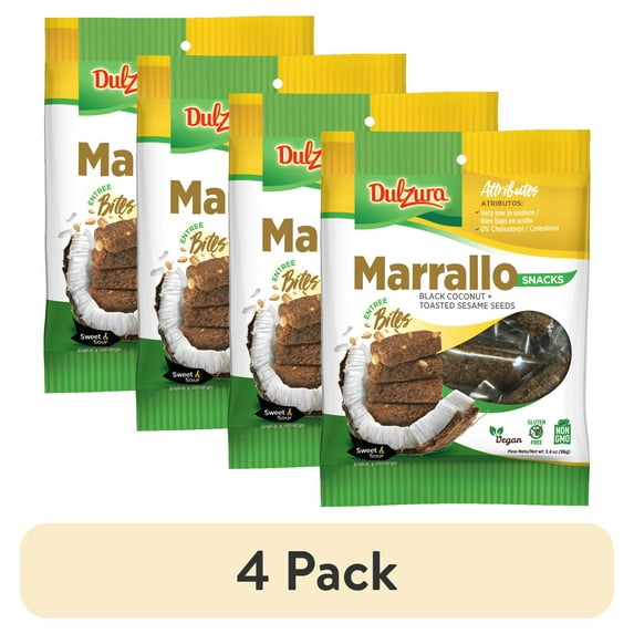 (4 pack) Dulzura Marrallo (Black Coconut) 3.4oz Bag, Vegan, Gluten Free, NON-GMO