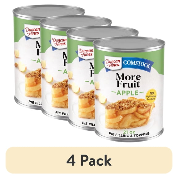 (4 pack) Duncan Hines Comstock More Fruit, Apple Pie Filling & Topping, Ready to Use, 21 oz.