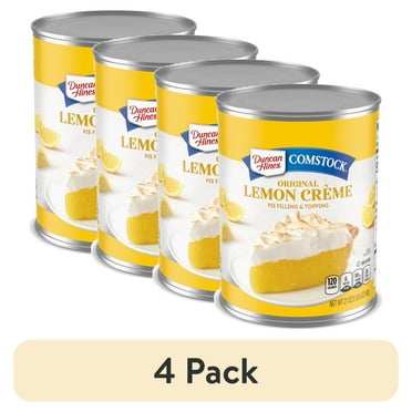(4 pack) Duncan Hines Comstock Original Lemon Crème Pie Filling and Topping, 21 oz