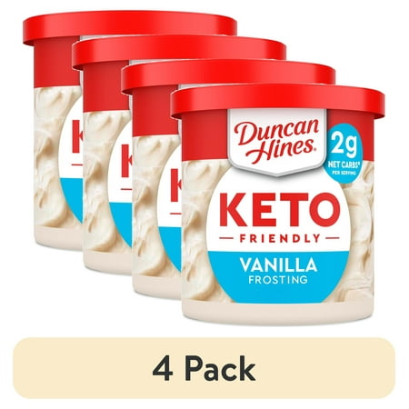 (4 pack) Duncan Hines Keto Friendly Vanilla Flavored Frosting, 11 oz