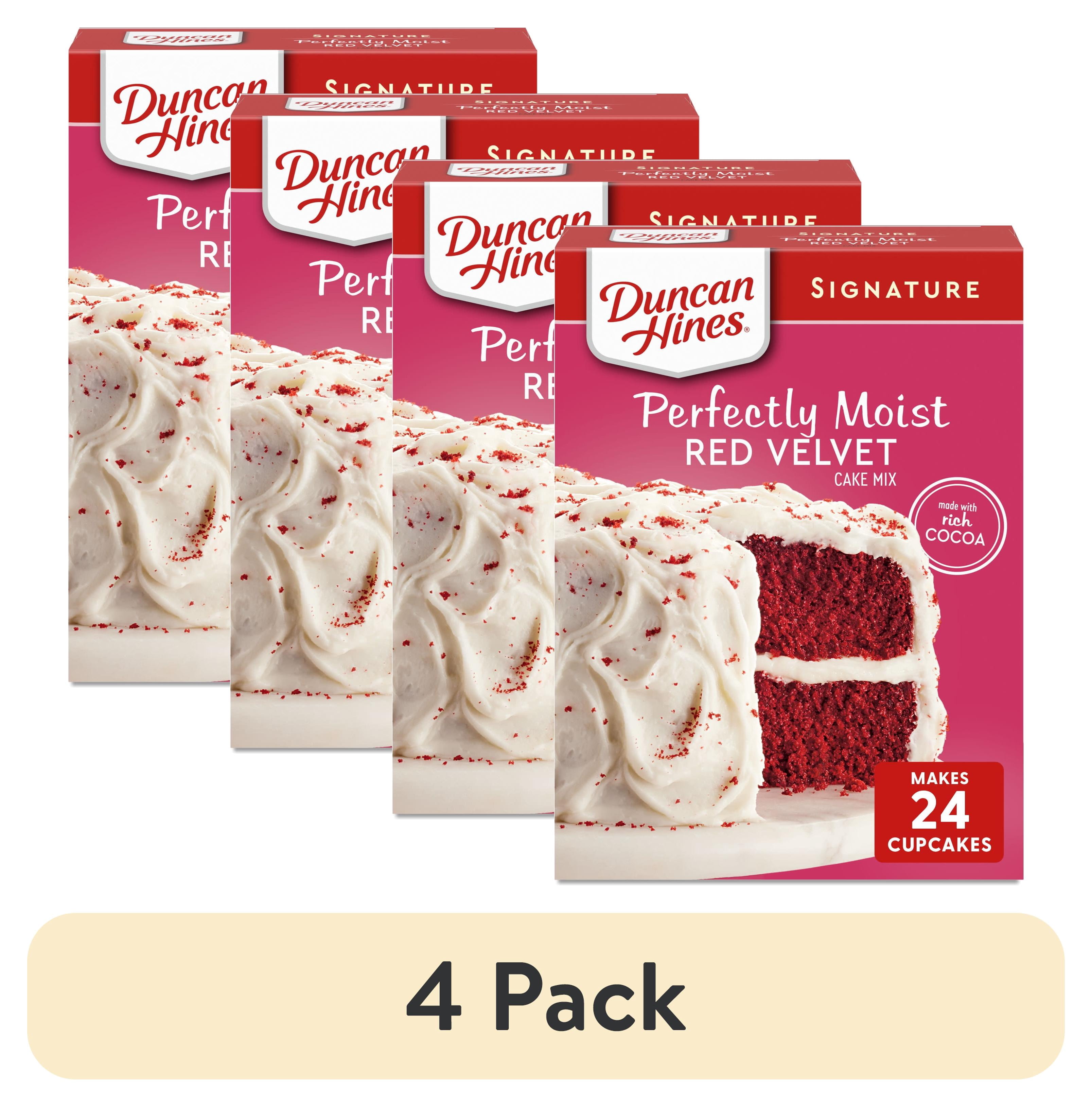 (4 pack) Duncan Hines Red Velvet Cake Mix, 15.25 oz.