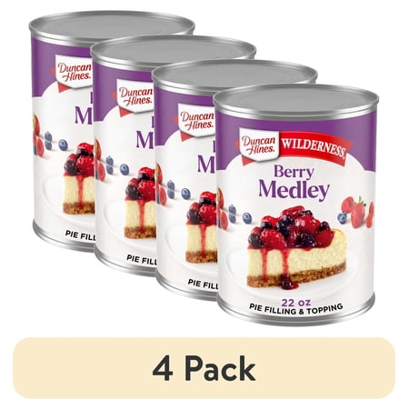 (4 pack) Duncan Hines Wilderness, Berry Medley Pie Filling and Topping, 22 oz.