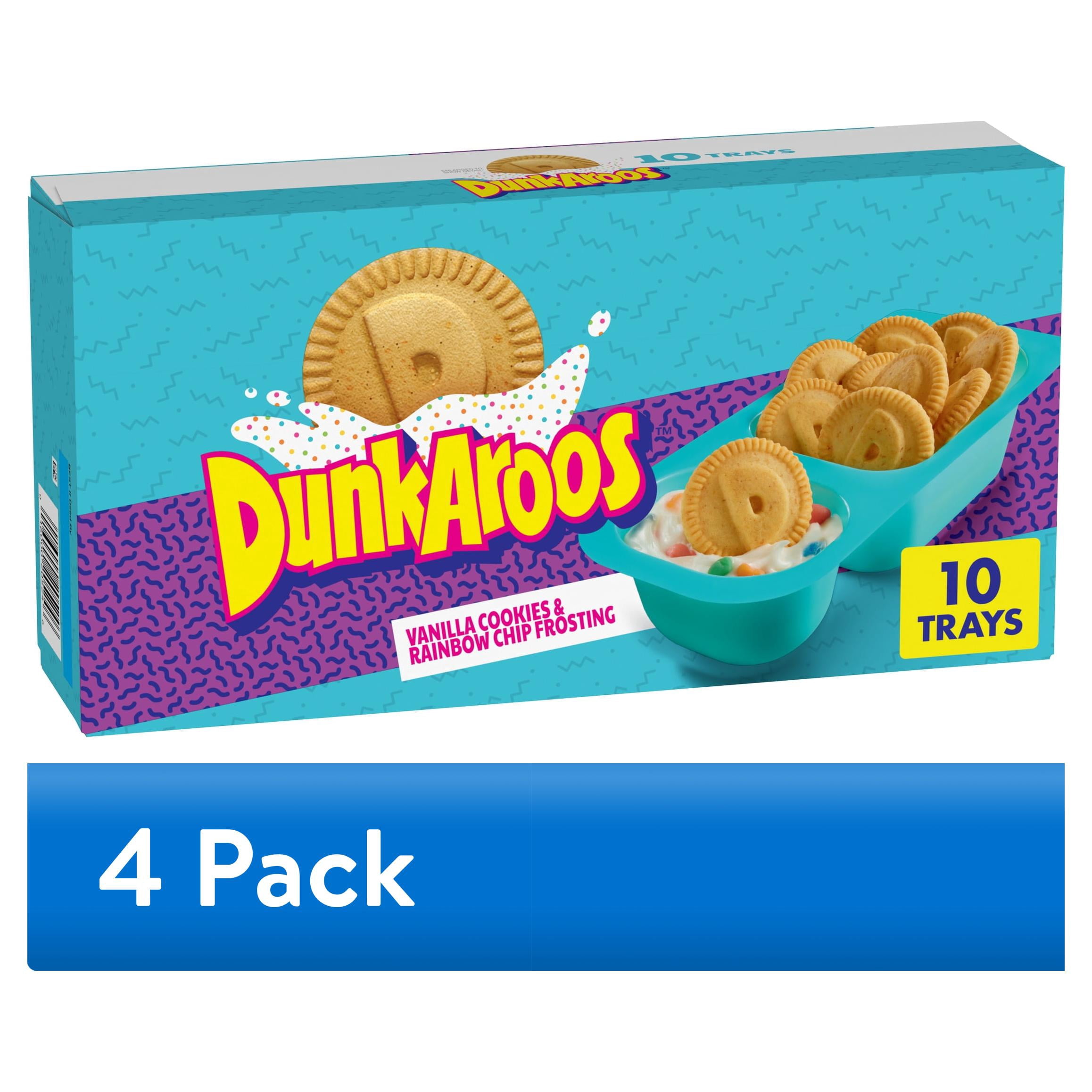 (4 pack) Dunkaroos Vanilla Cookies and Rainbow Chip Frosting, 10 Count, 10 oz