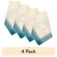 thumbnail image 1 of (4 pack) Dunroven House Striped McCleod Tea Towel 20"X28"-White & Turquoise, 1 of 3