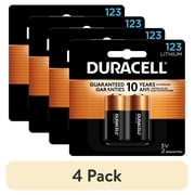 4 pack Duracell 123 High Performance 3V Lithium Battery, 2 Pack