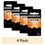 4 pack Duracell 376/377 Silver Oxide Button Battery for Home Devices, 2 Count