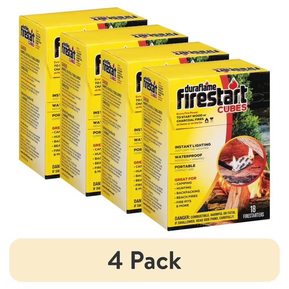 (4 pack) Duraflame Firestart Cubes 18-Ct Fire Starters for Wood and Charcoal Fires