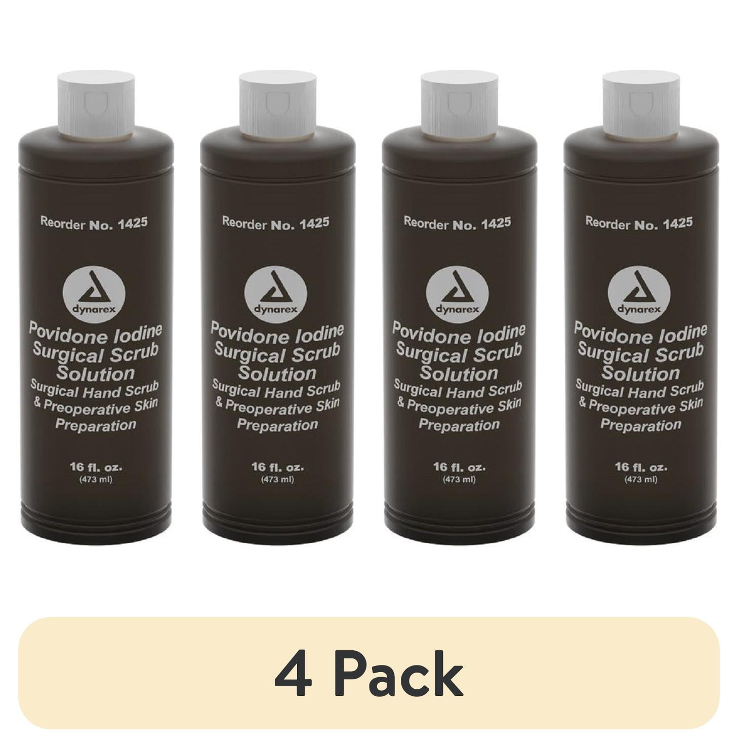 (4 pack) Dynarex Povidone Iodine Scrub Solution, First-Aid Antiseptic ...