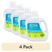 (4 pack) ECOS Liquid Laundry Detergent, Free & Clear, Hypoallergenic for Sensitive Skin, 120 Loads, 110oz