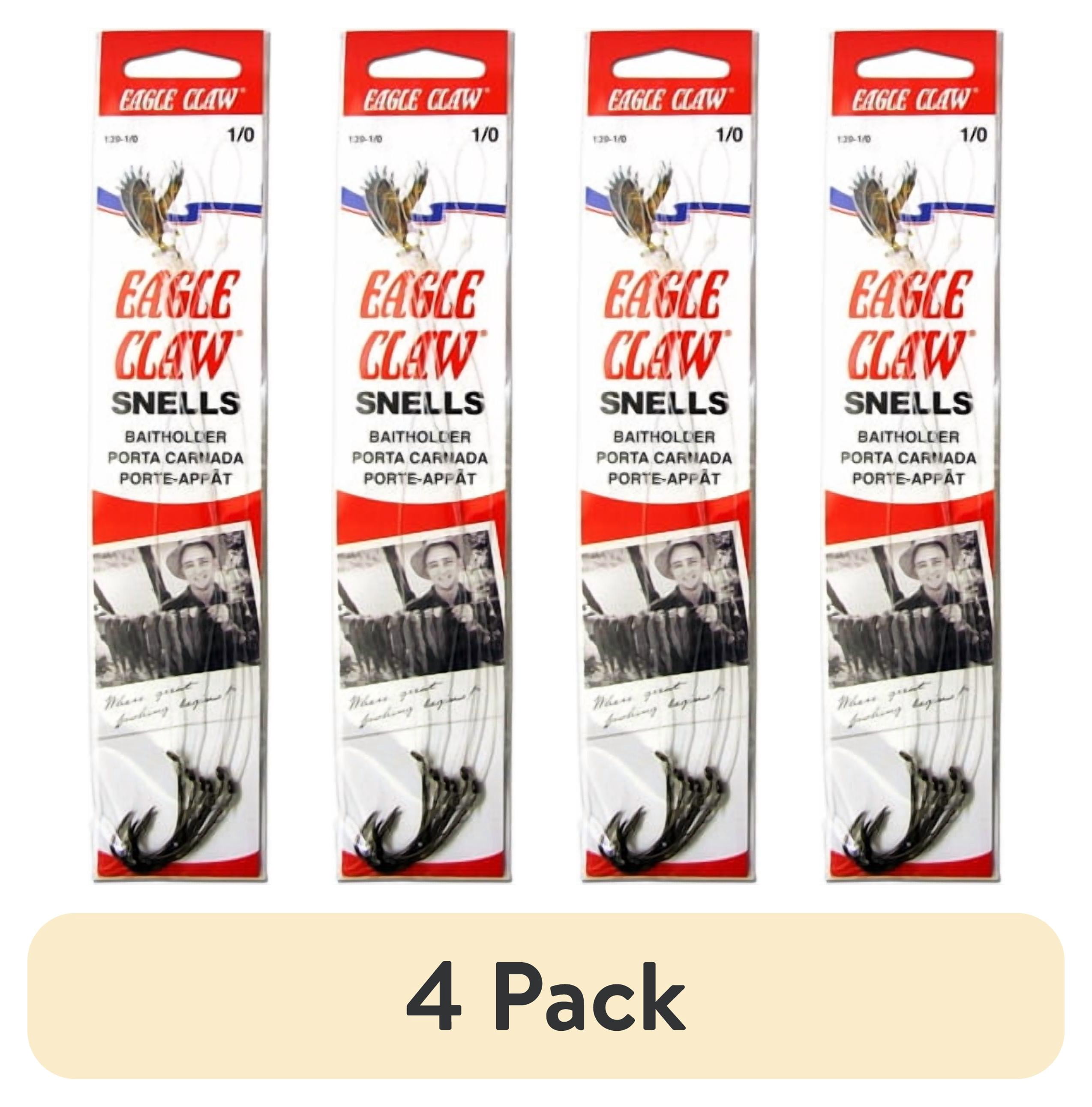 (4 pack) Eagle Claw 139H-2/0 Baitholder Snell, Bronze, Size 2/0