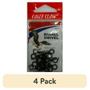 (4 pack) Eagle Claw Barrel Swivel, Black, Size 1, 12 Pack
