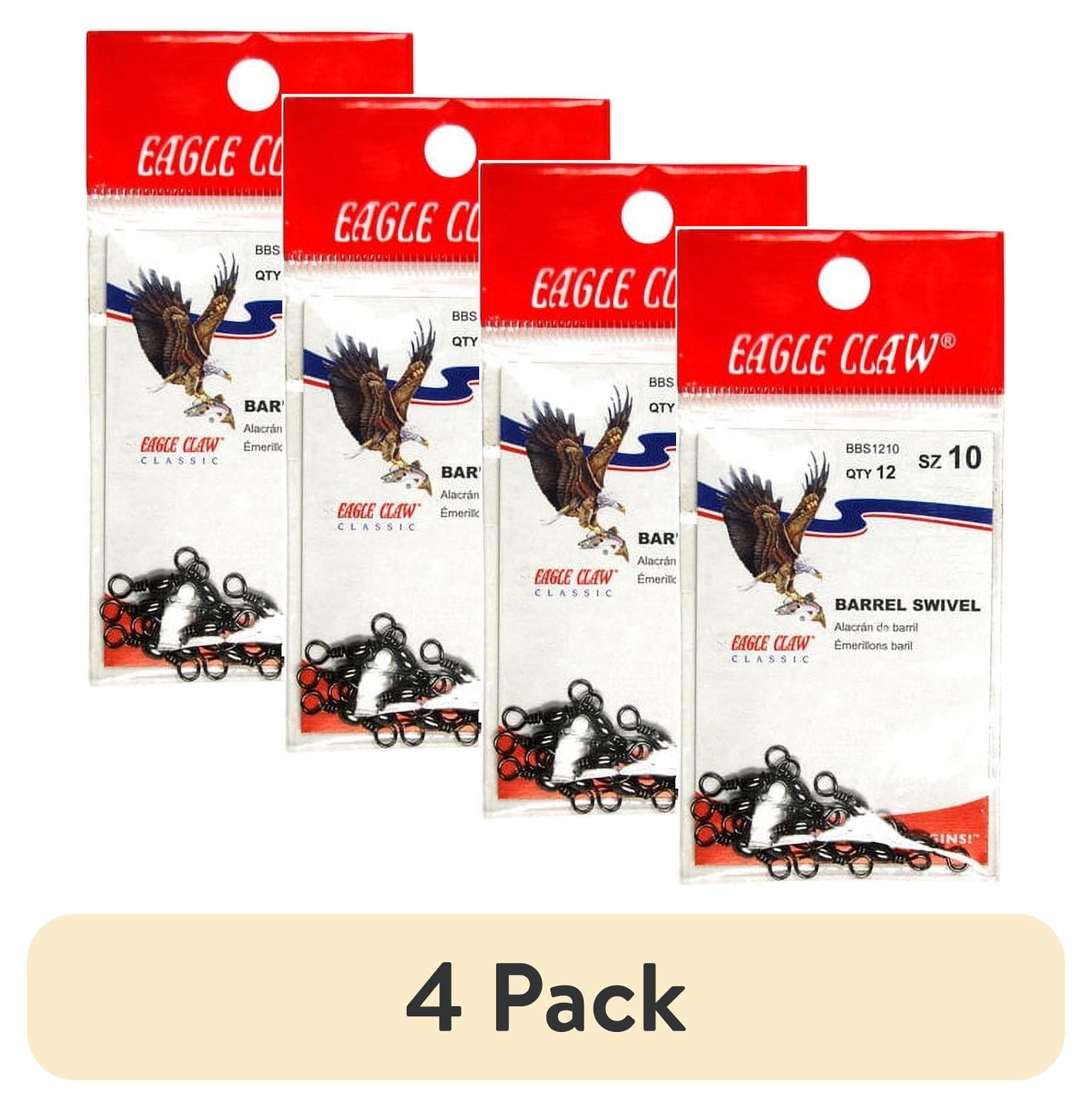(4 pack) Eagle Claw Barrel Swivel, Black, Size 7, 12 Pack